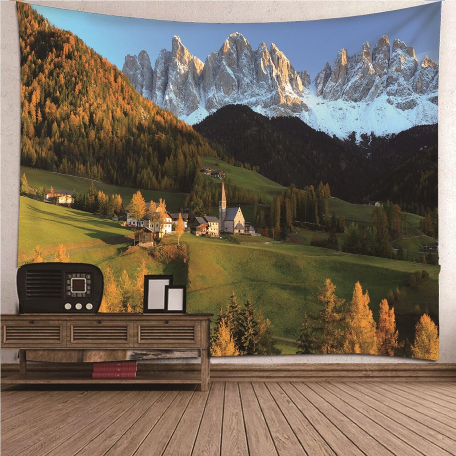 Lieson Arazzi da Parete, Arazzo da Appendere Al Muro 240x220CM Piume Teli Parete da Appendere Alla Parete Per Decorazione Della Casa, Bianco Multicolore