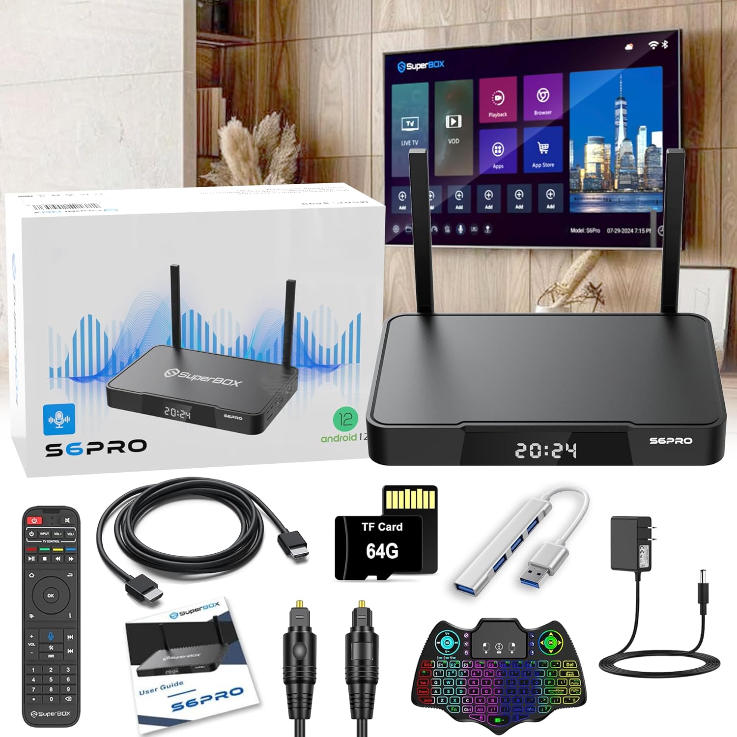 AP. P-Store S6 Voice Command Box with 4G+32G / 64G / 128G Storage (Black)