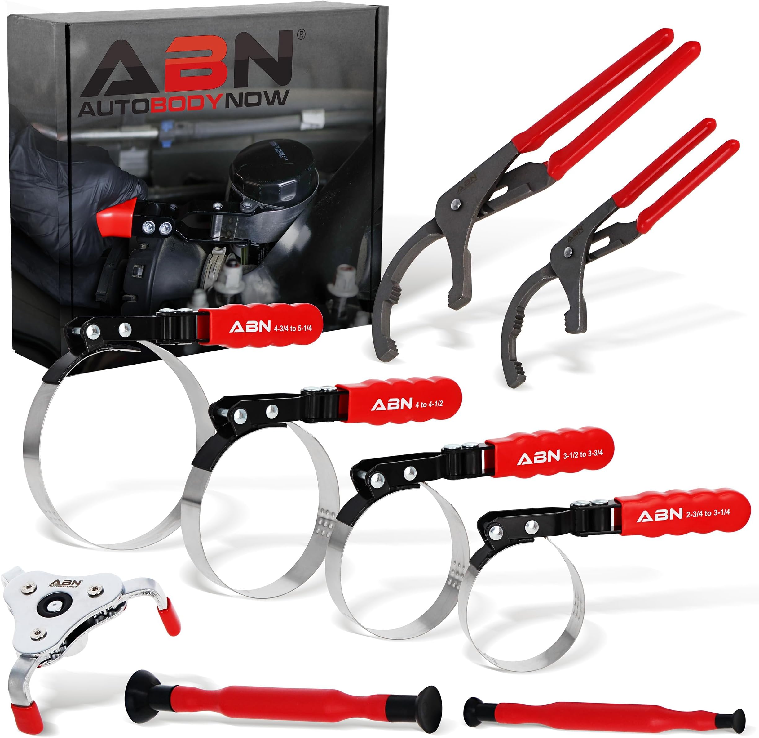 Glarks Ölfilter-Schlüssel Set - 12 Zoll Zange & 3-Backen Werkzeug Für Auto & Motorrad