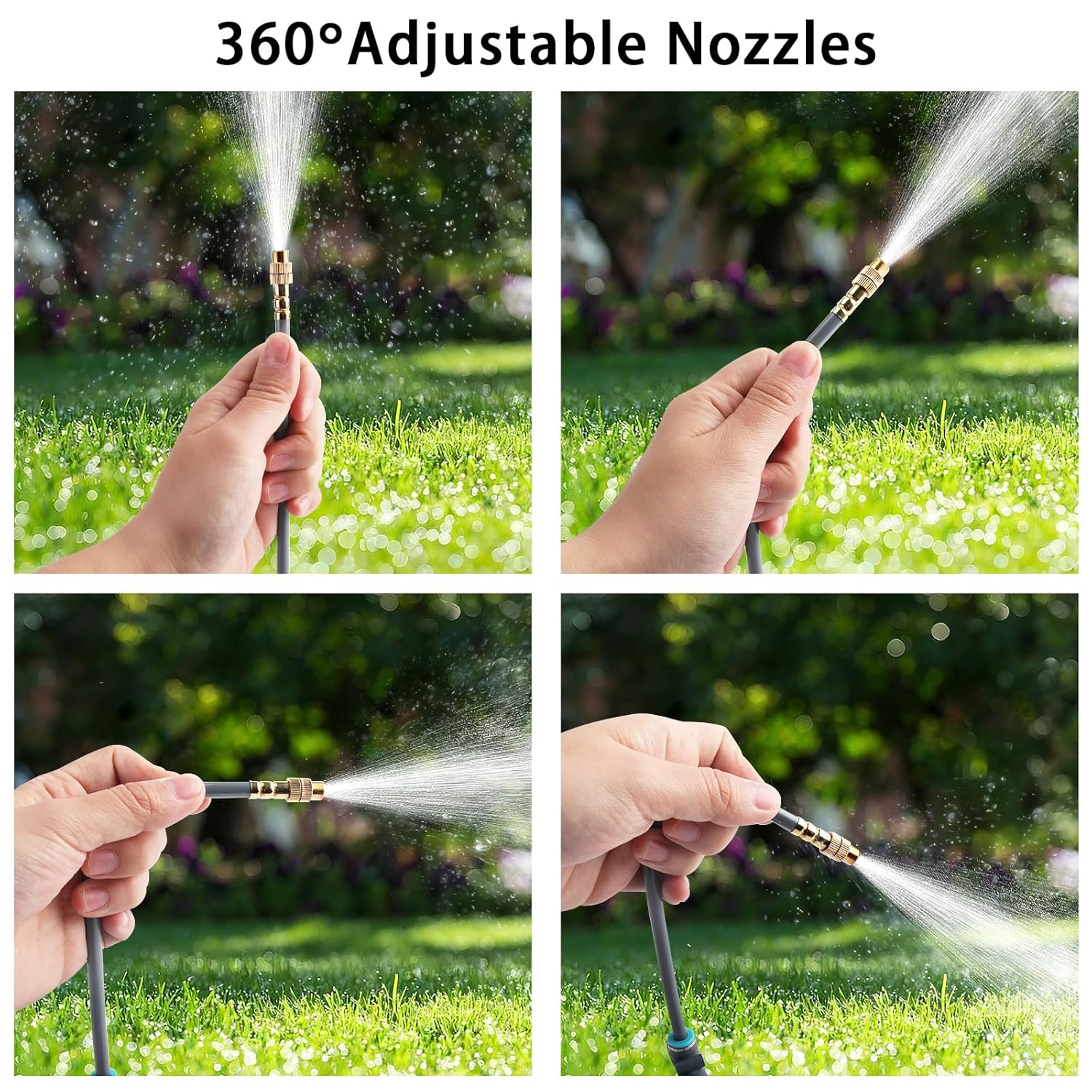 98FT 1/4" Quick-Connect Drip Irrigation System Kit, Automatic Garden Watering System with 16 Pcs Adjustable Spray Nozzles for Garden, Greenhouse, Yard, Lawn