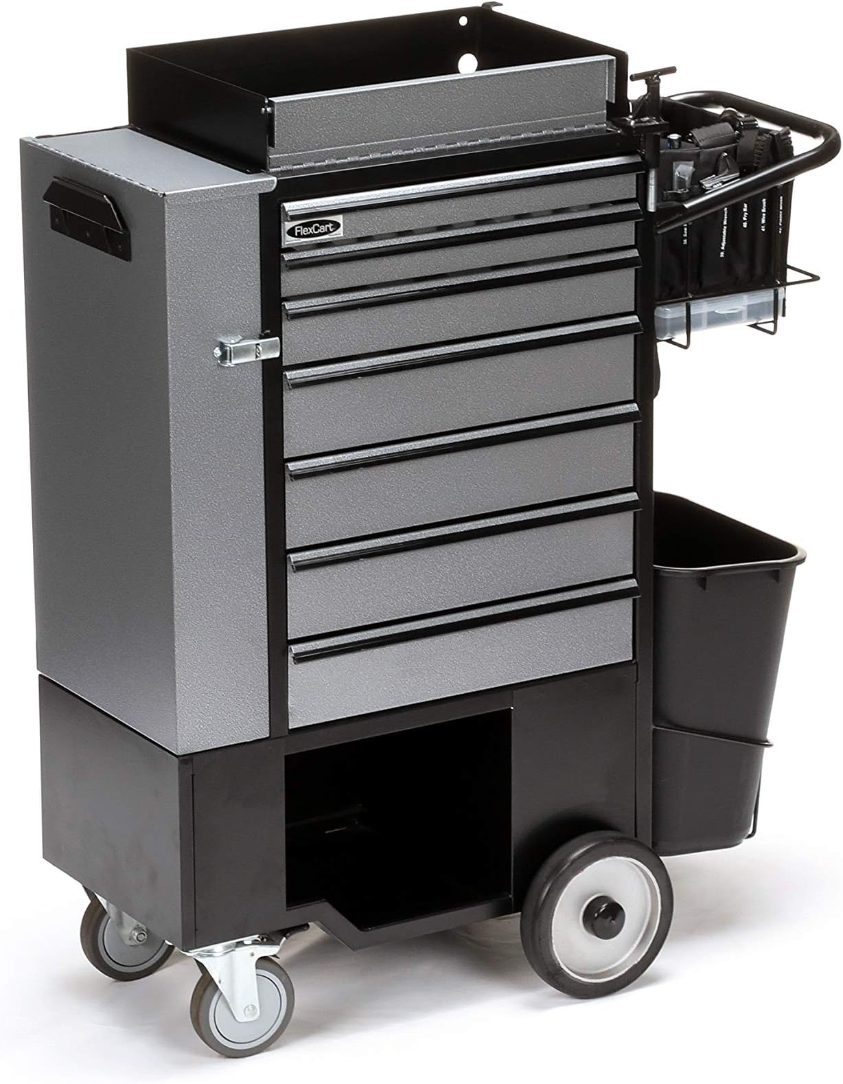 FlexCartTM FC-100CSWBT Carbon Steel General Maintenance and PM Engineering Cart with Tool Bag Tools