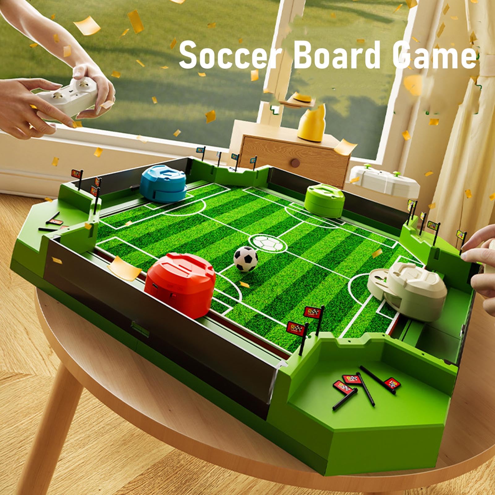 Syrisora Gioco di Calcio Balilla Telecomandato, Gioco da Tavolo di Calcio da Tavolo per Bambini e Adulti con 2 Batterie AA, Design Compatto per Sale Giochi per Feste in Casa