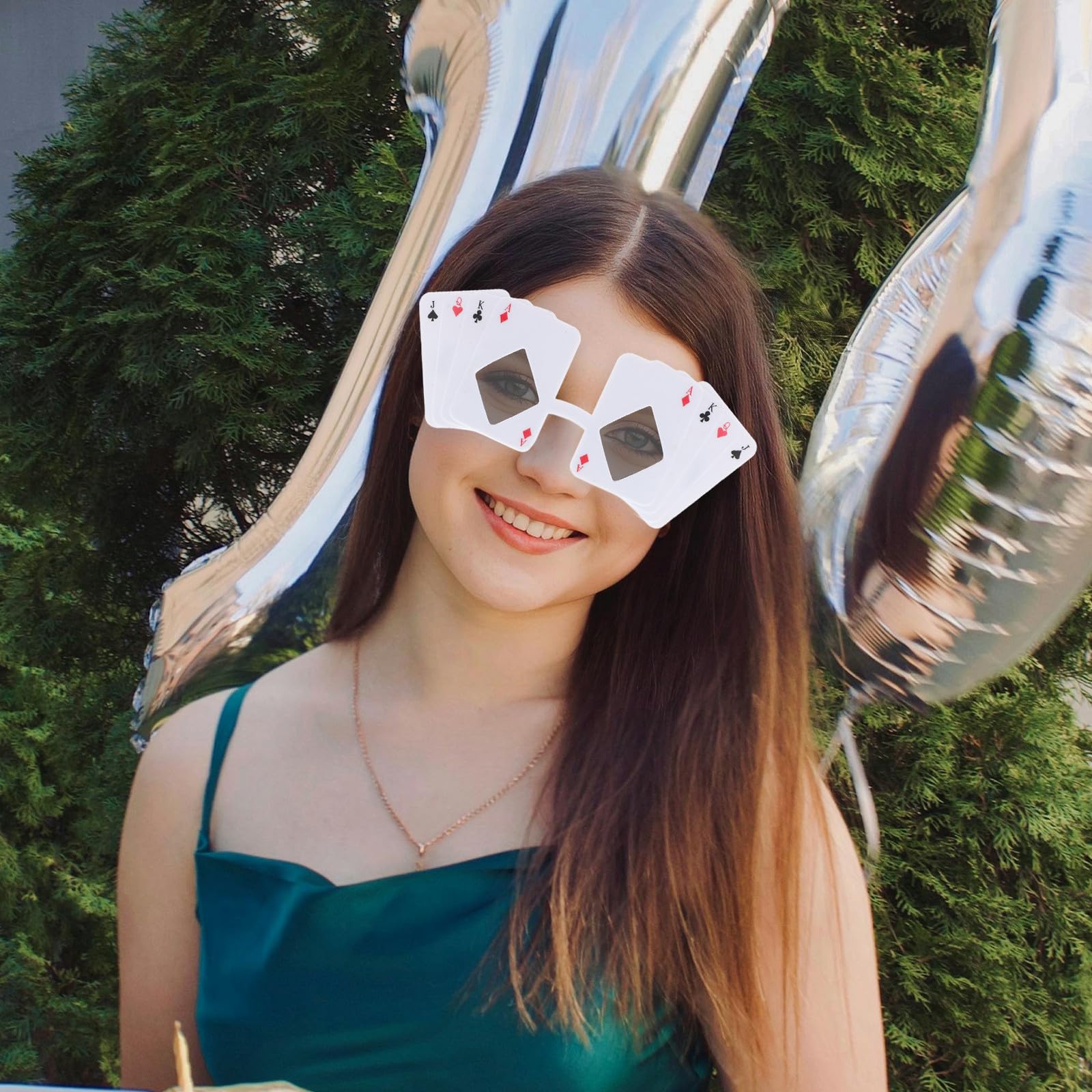 Healvian 10 Unidades Gafas de Plástico de Fantasía Diseño de Naipes