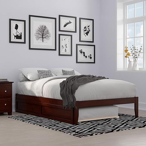 Miniatura 12 de AFI Colorado - Cama de plataforma de tamaño matrimonial con nido individual y estación de carga en color gris Gris,Blanco,Espresso,Nuez