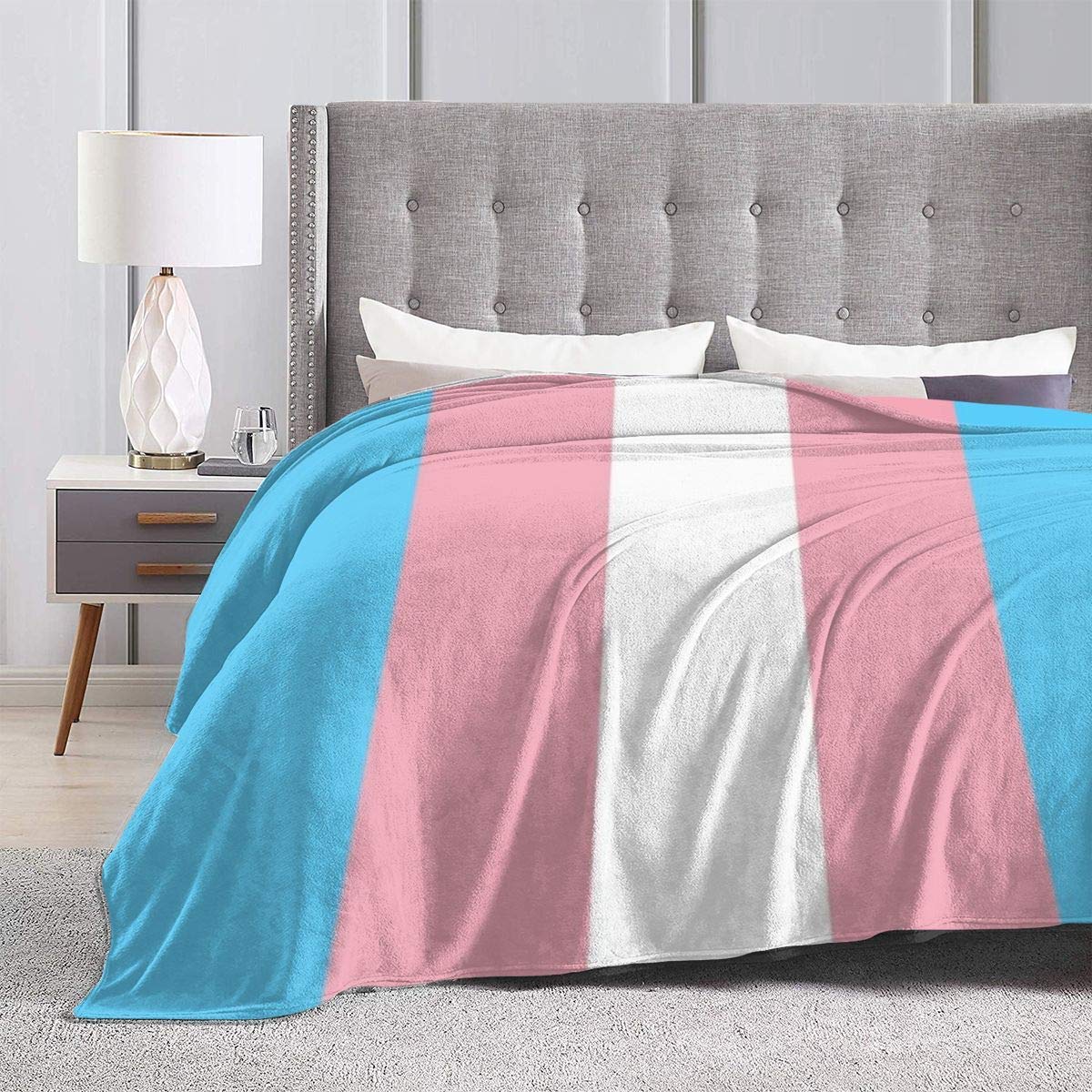 SKT T1 Nichtbinäre Flaggen-Decke – Ultraweiche Fleecedecke In Bunten Streifen, 127 X 152 Cm