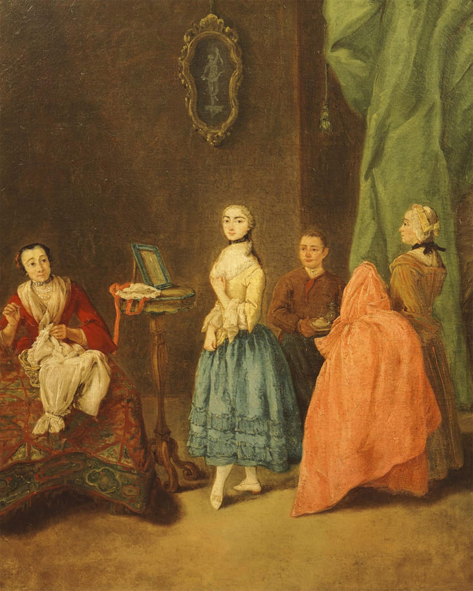 ARTXLXXBN Famous Prints Artwork Pictures Poster Painting Art Trying on Dress by Pietro Longhi Artwork Landscape Pictures for Home Decor 60x90cm