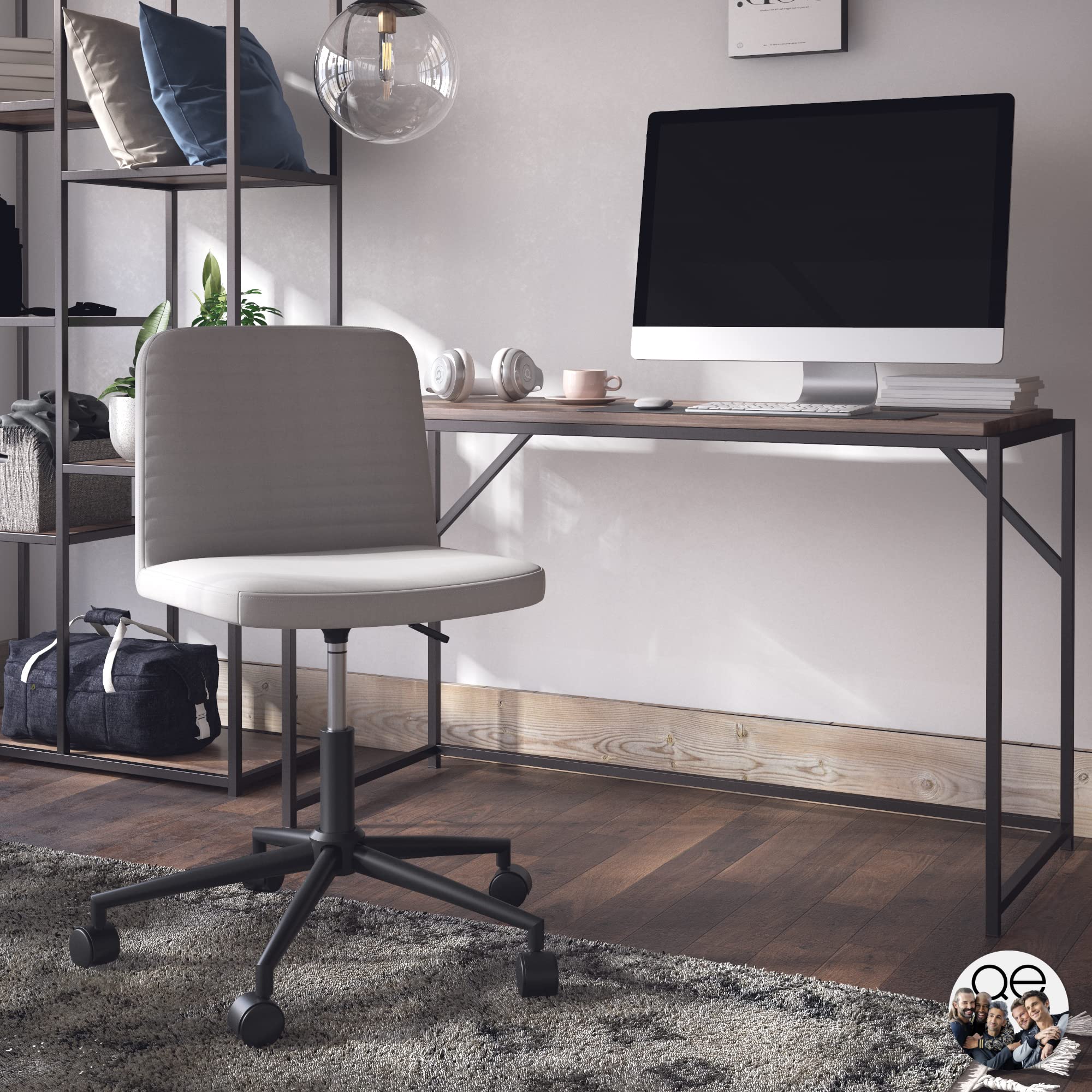 DHP Furniture Corey Office Task Chair Grey Linen
