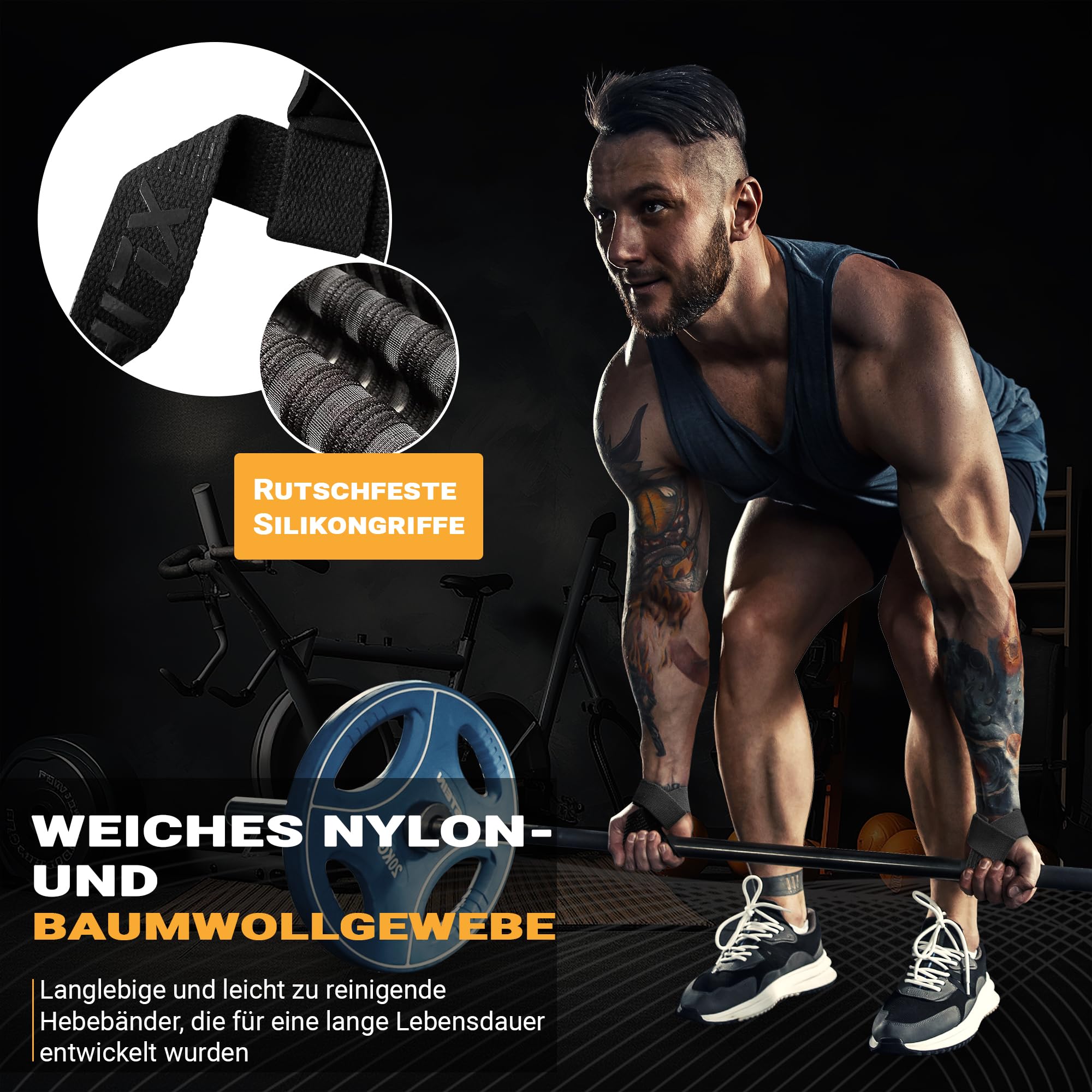 XLIFT Lifting Straps Krafttraining - Bodybuilding Kreuzheben Powerlifting Gurte Gym Zubehör