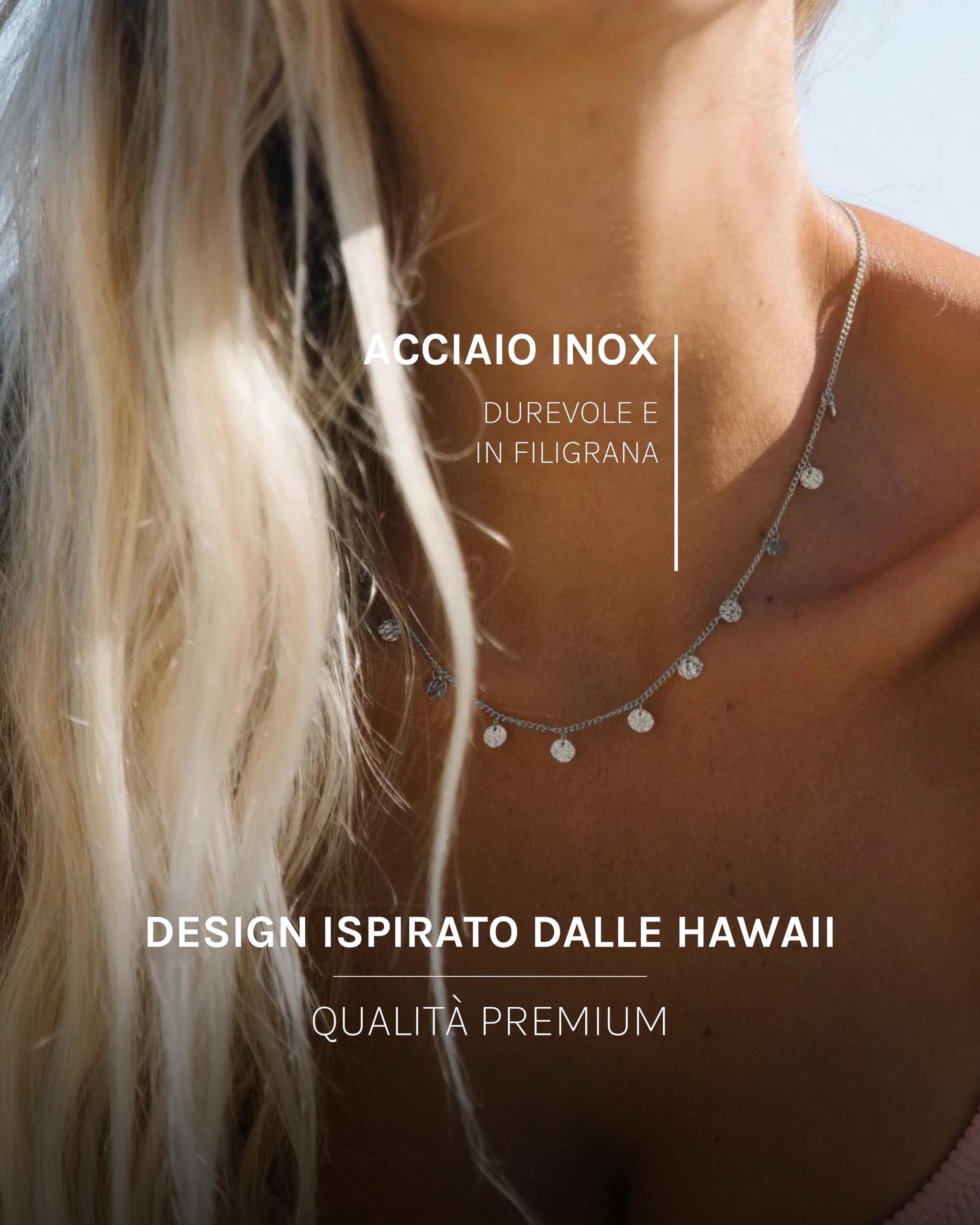 Purelei Malihini necklace – Collana donna in resistente acciaio inossidabile – Collanina donna con ciondolo – lunghezza 35-40 cm – Collana per un look personalizzato – impermeabile