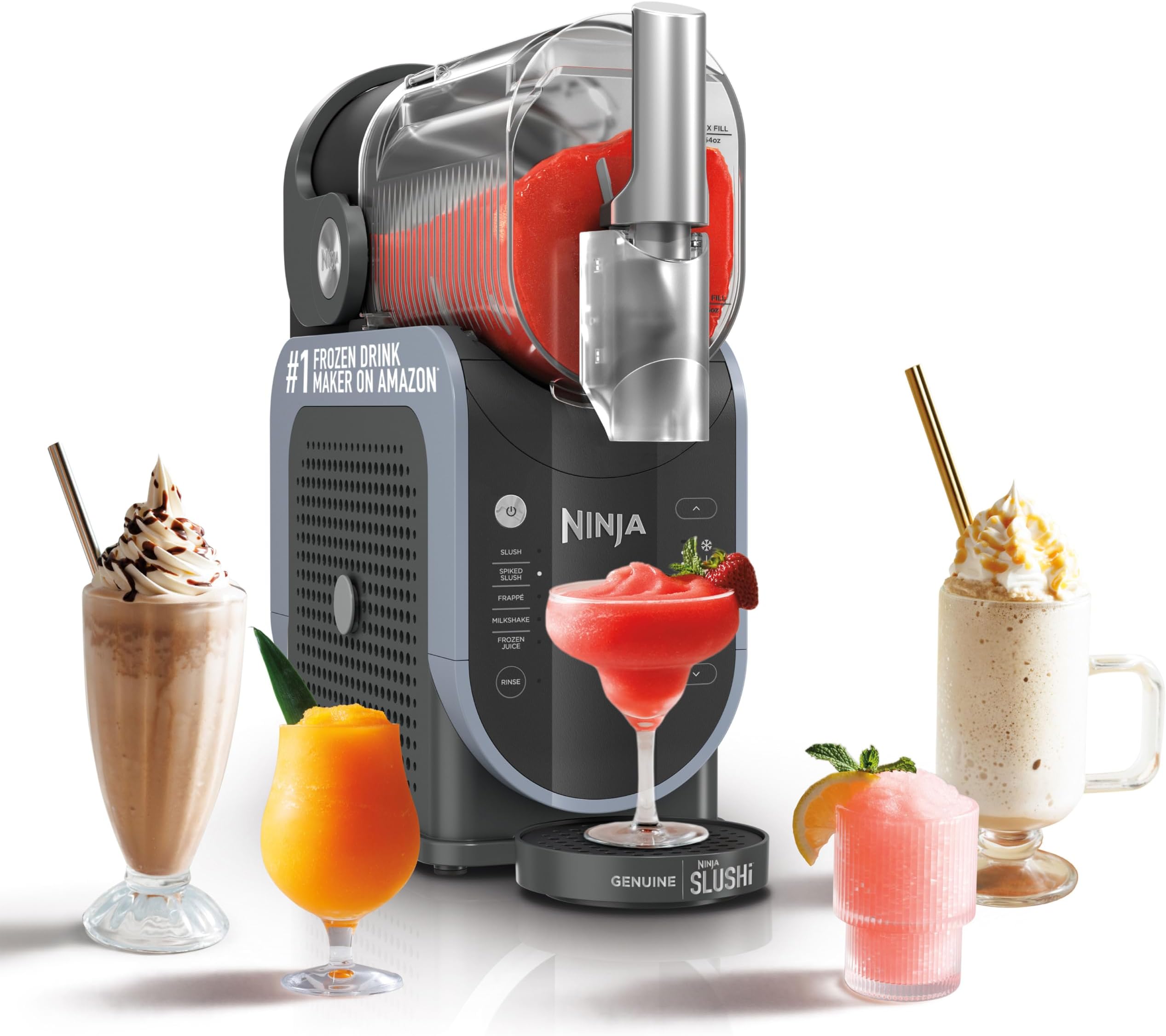 Ninja SLUSHi Professional Frozen Drink Maker with Rapid Chill Technology, 5 Preset Programs, Frozen Margaritas, Frappés, and More, Black, FS301ME, 2 Years Warranty, Middle East Version