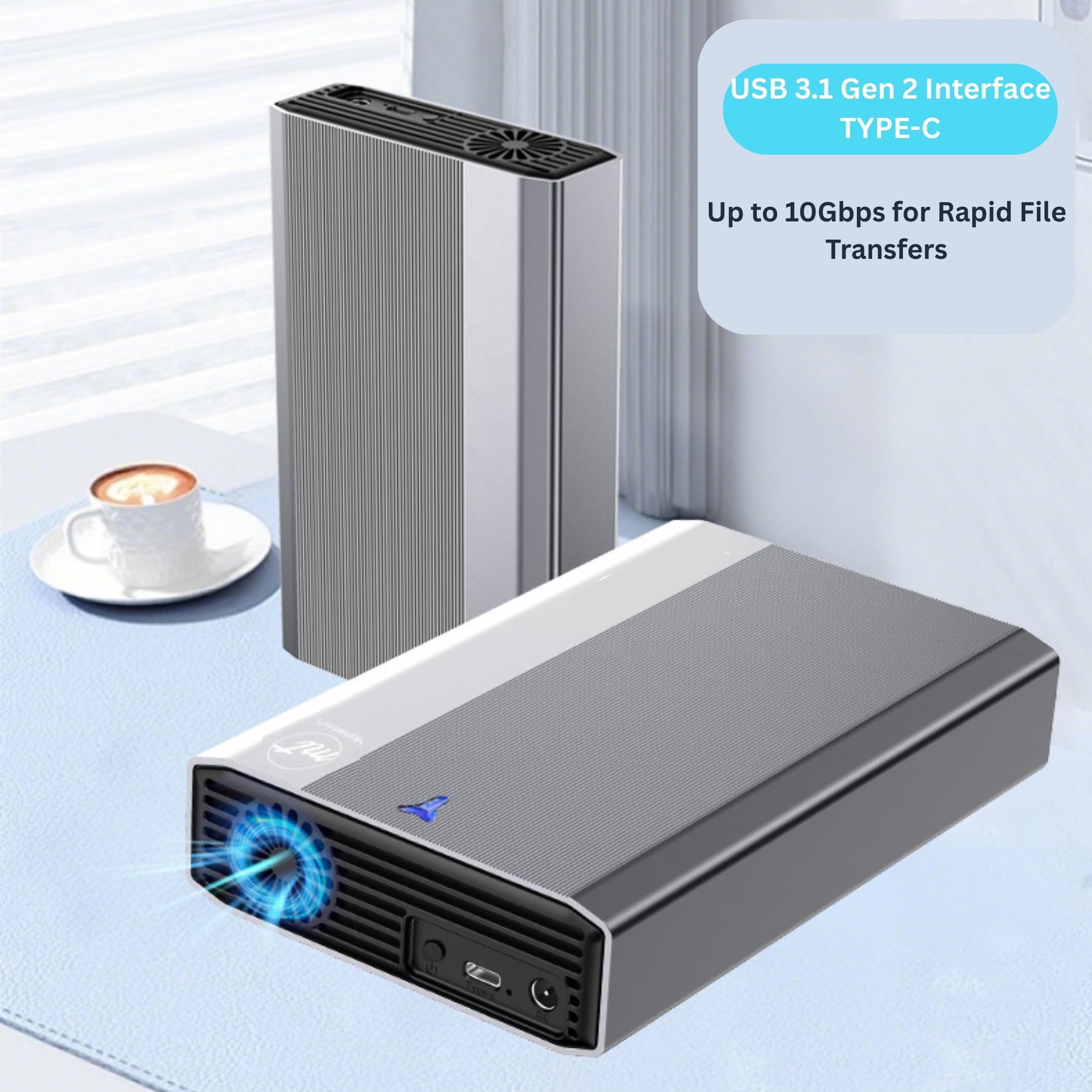 ModusTech 4TB External (DESKTOP) Hard Drive USB 3.1 Type-C - High-Speed Data Storage for PC, Mac, Laptops, and Gaming Consoles - Durable Design, Compatible with Windows, MacOS, Linux (4.0, TB) — view 2