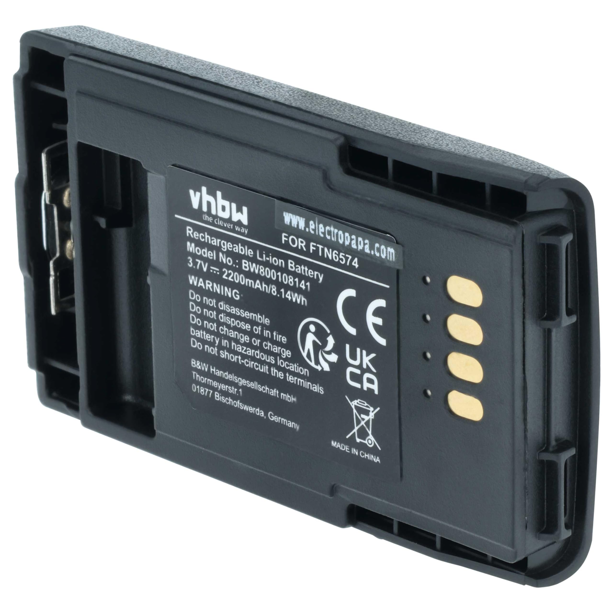 vhbw 10x batería Compatible con Motorola MTP850S, MTP800, CEP400, PTX850, MTP850 Zeon Radio (2200 mAh, 3,7 V, Li-Ion)