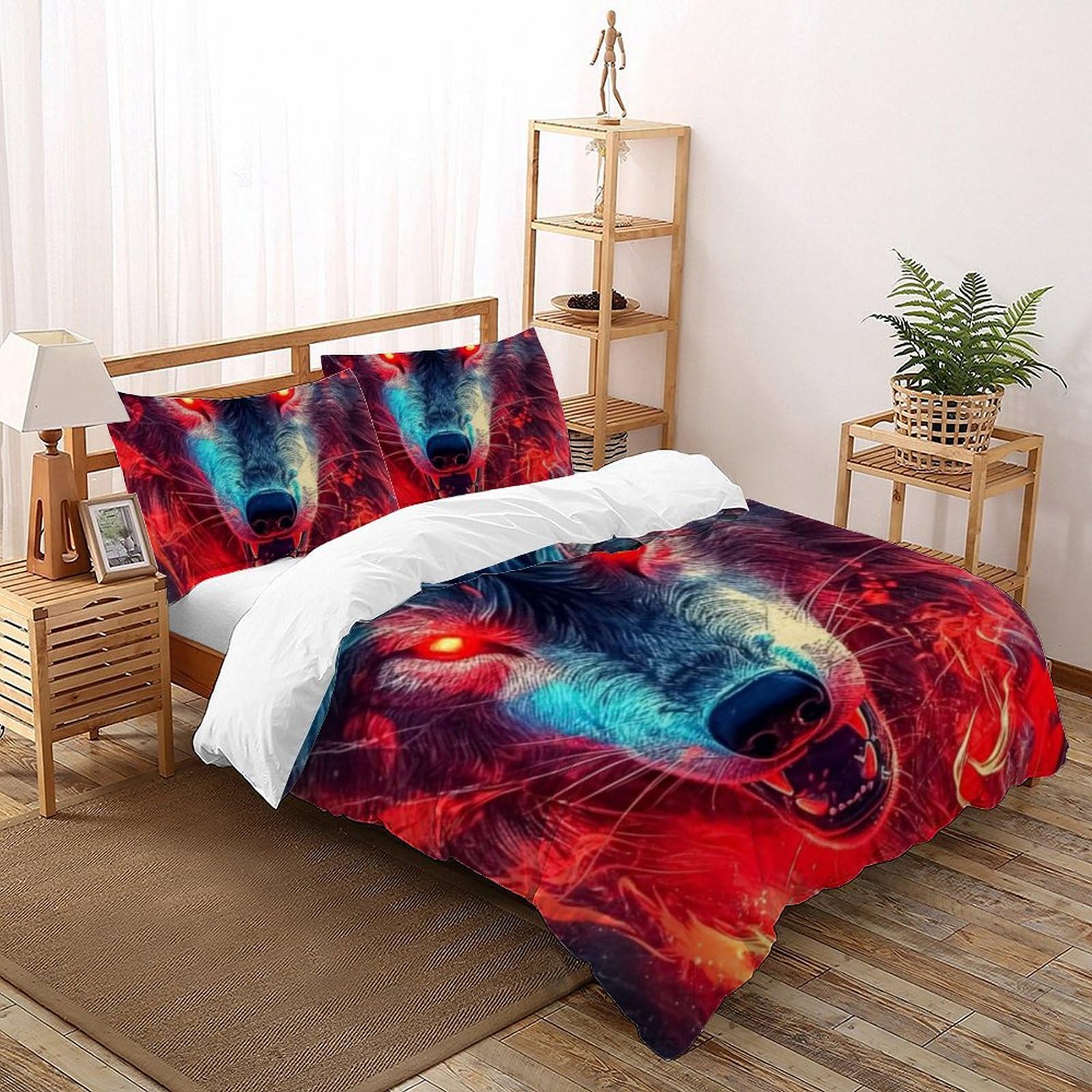 Linge de lit loup imprimé 3D pour créer une ambiance nature dans la chambre de votre garçon