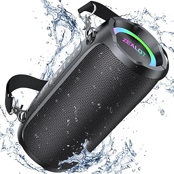 ZEALANDOT Bluetooth Speaker 60 W 70 W Peak with Light Portable Music Box with USB/Micro SD Card/AUX Bluetooth 5.3 IPX6 Waterproof Dual Pairing Loud Stereo Sound for Phone Outdoor Beach