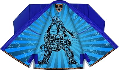 Jaguar Pro Gear â€“ Samurai Warrior Inner Sublimated - Pro Brazilian Jiu Jitsu BJJ Kimono Gi Uniform Unisex - Belt Included (Blue, A-1L)