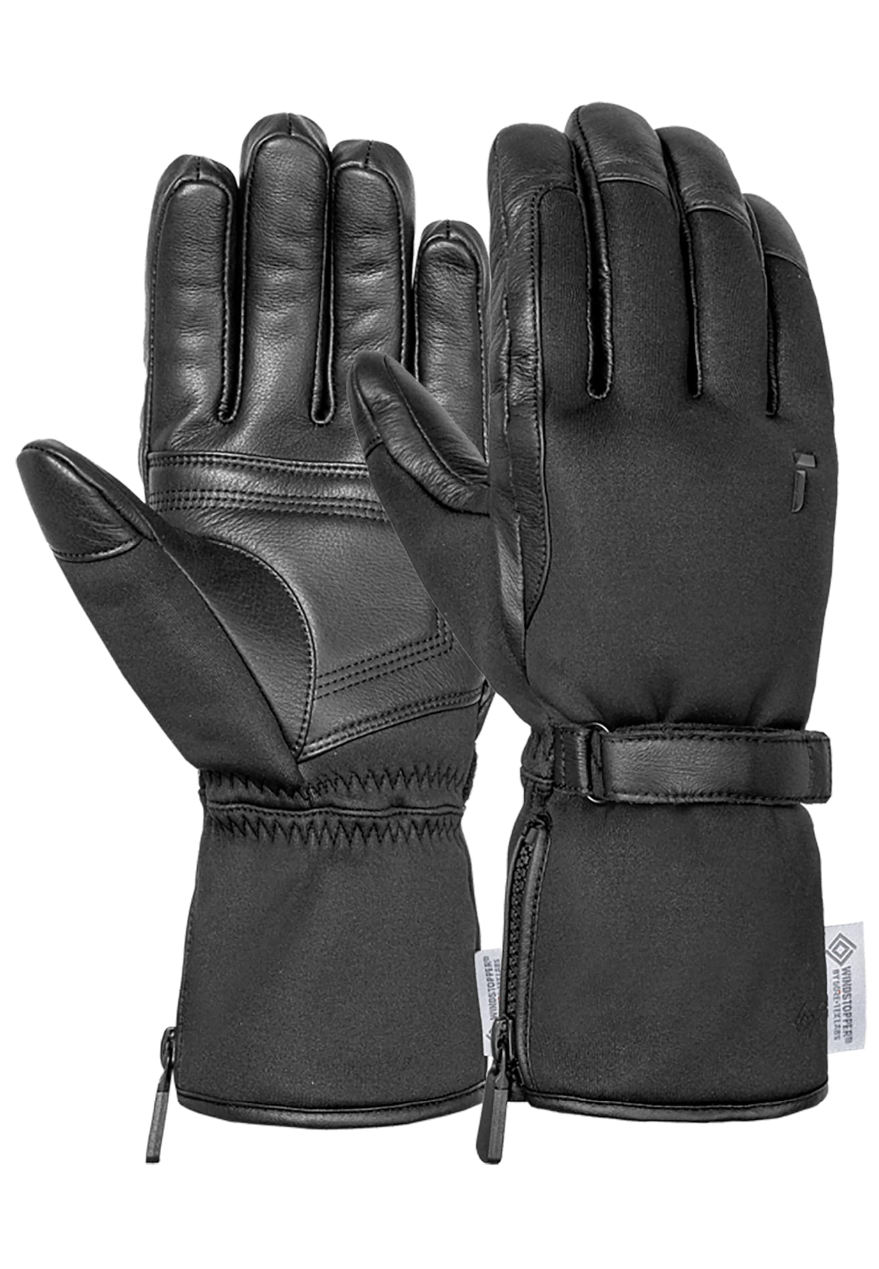 Reusch Method Windstopper Unisex Skihandschuhe – Winddichte & Atmungsaktive Winterhandschuhe mit Primaloft Gold Isolierung, Rinderleder, Reißverschluss, Warm & Wasserabweisend