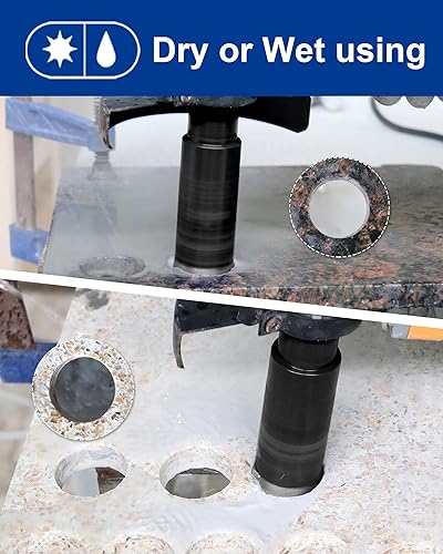 Miniatura 3 de SHDIATOOL - Brocas de núcleo de diamante de 45 pulgadas para piedra dura, hormigón, mármol, granito, ladrillo, soldado con autógena por láser,