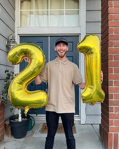 Miniatura 7 de Globo dorado del número 18 de 40 pulgadas, globo del número 18, decoraciones de cumpleaños dorados de 18 años, suministros de fiesta dorados para