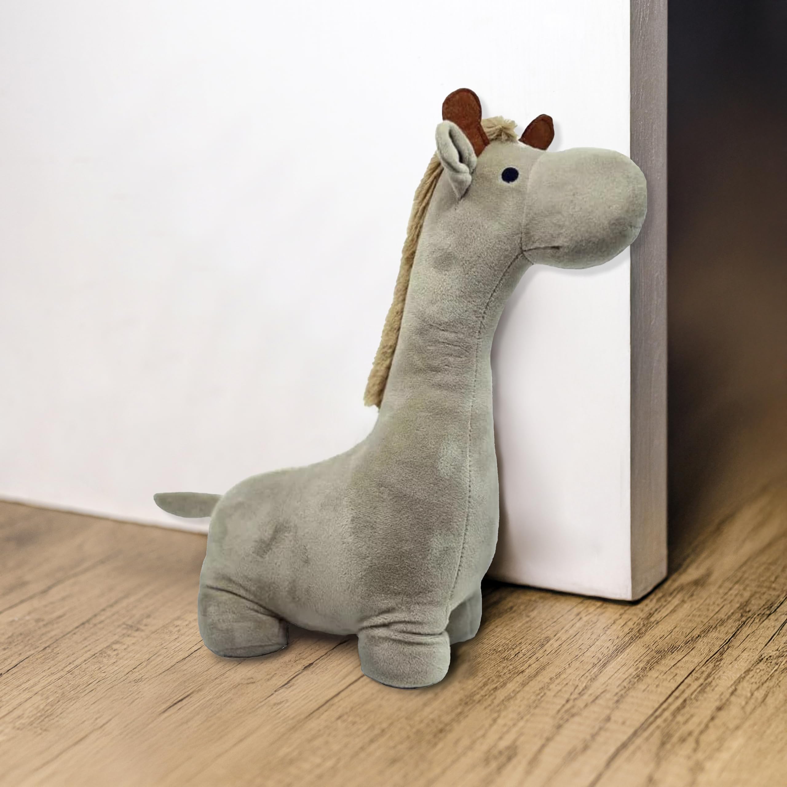 Marco Paul Interiors Grey Giraffe Marco Paul Cute Door Stopper Decorative Door Stops For Home And Office, Giraffe Weighted Interior Doorstop Fabric Stuffed Animal Door Stopper Floor Decorative