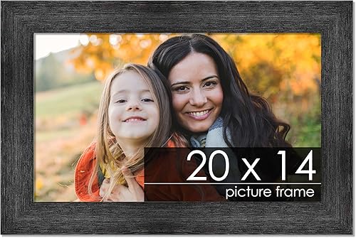 Poster Palooza Marco de fotos de madera negra envejecida de 20 x 14 pulgadas, acrílico UV, respaldo de tablero de espuma y accesorios para colgar Poster Palooza Marco de fotos de madera negra envejecida de 20 x 14 pulgadas, acrílico UV, respaldo de tablero de espuma y accesorios para colgar