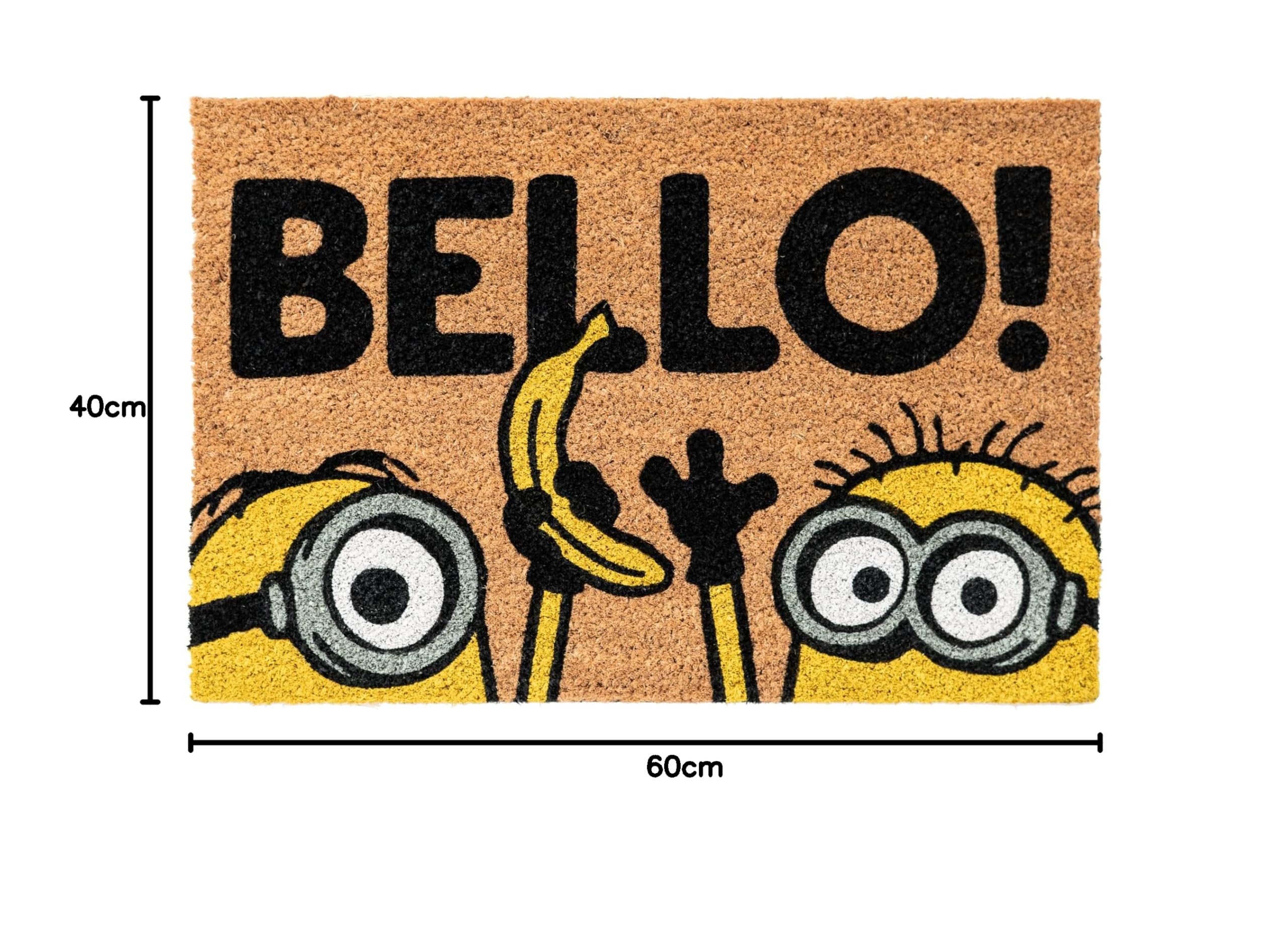 Grupo Erik Minions Wycieraczka | 40 x 60 cm | Włókno Kokosowe | 100% Ekologiczna | Do Użytku Wewnętrznego i Zewnętrznego | Prezenty z Minionkami