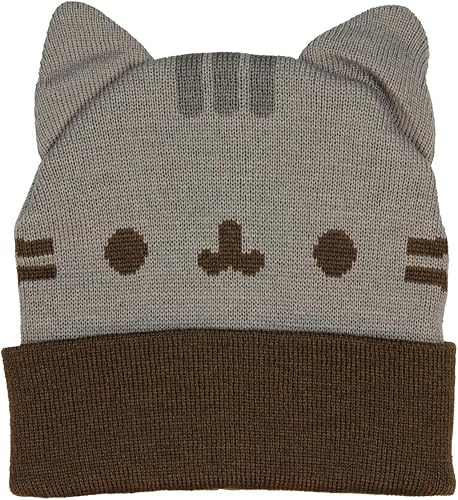 Gorro de punto Pusheen con orejas, gris, estándar