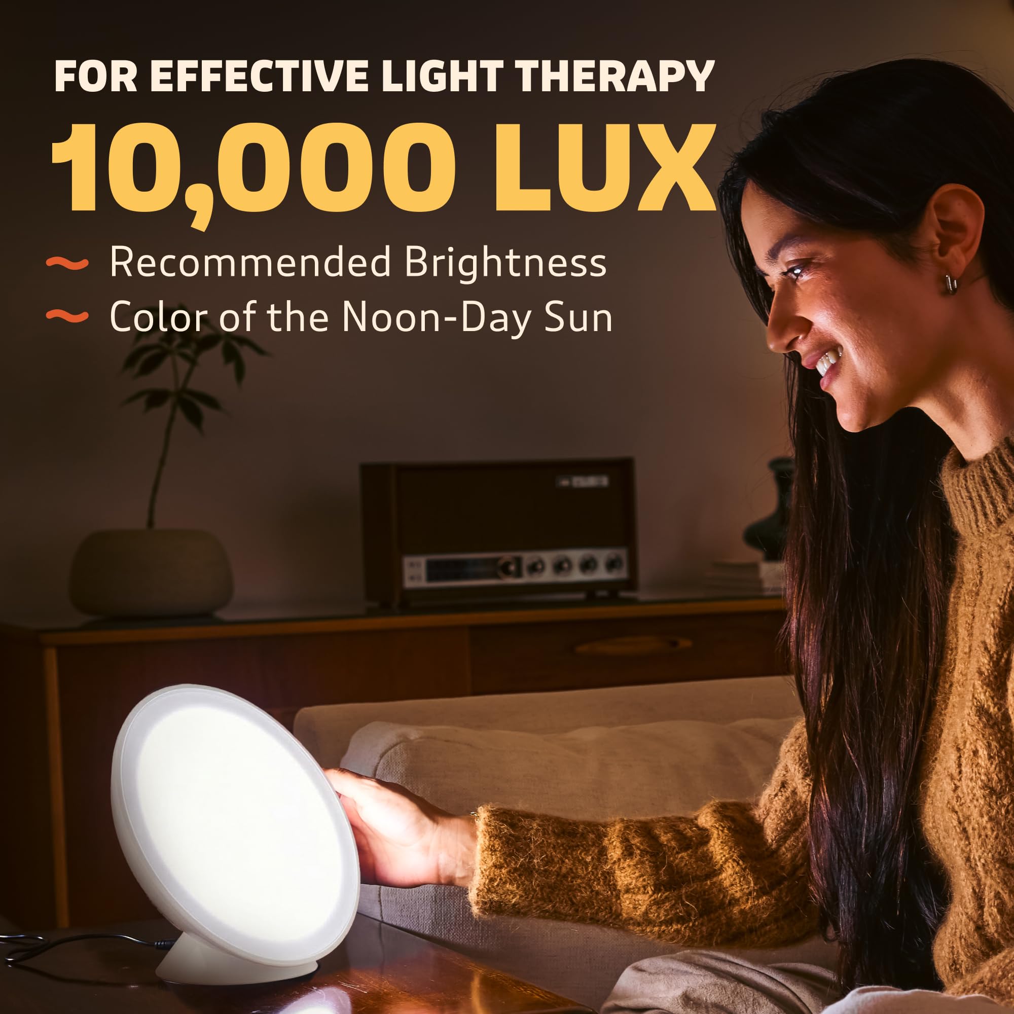 Circadian Optics Lampu - Lámpara de terapia de luz brillante | Como se ve en Shark Tank | Potente brillo de 10.000 LUX | Color de 5500 K imita el sol del mediodía | Rayos de espectro completo | Mejora