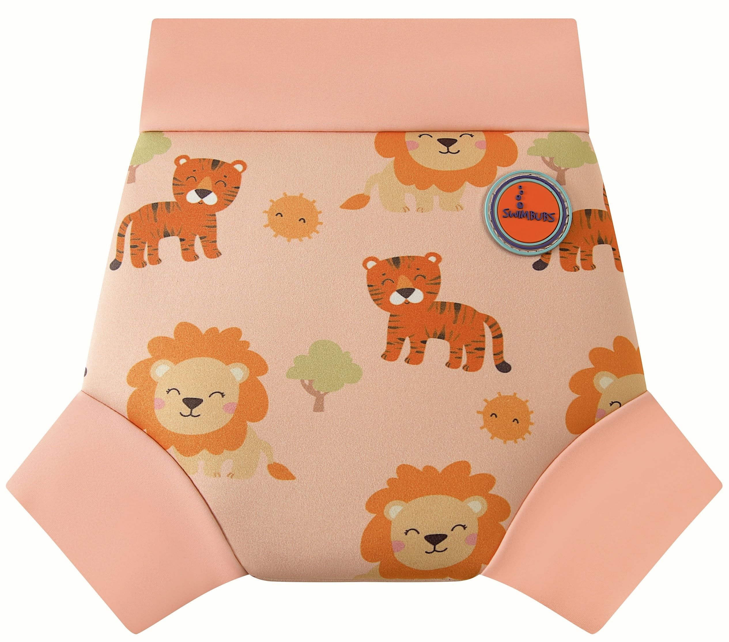 Swimbubs Reusable Swim Nappy – Baby Swimwear for Boys and Girls, Ideal for Swimming Lessons (3-4 Years, Orange Lion)