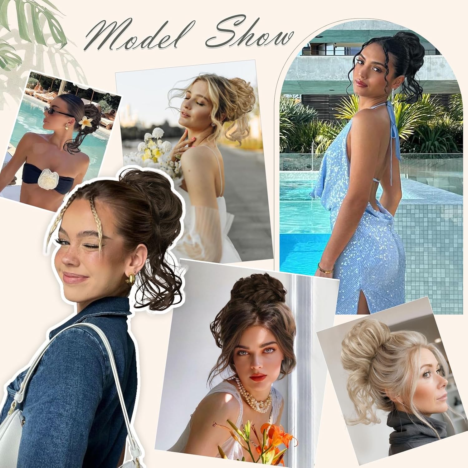 SOFEIYAN クロークリップ 乱雑なお団子 ヘアーピース カーリー ウェーブ ヘア バンクリップ 爪 シニョン ポニーテール エ