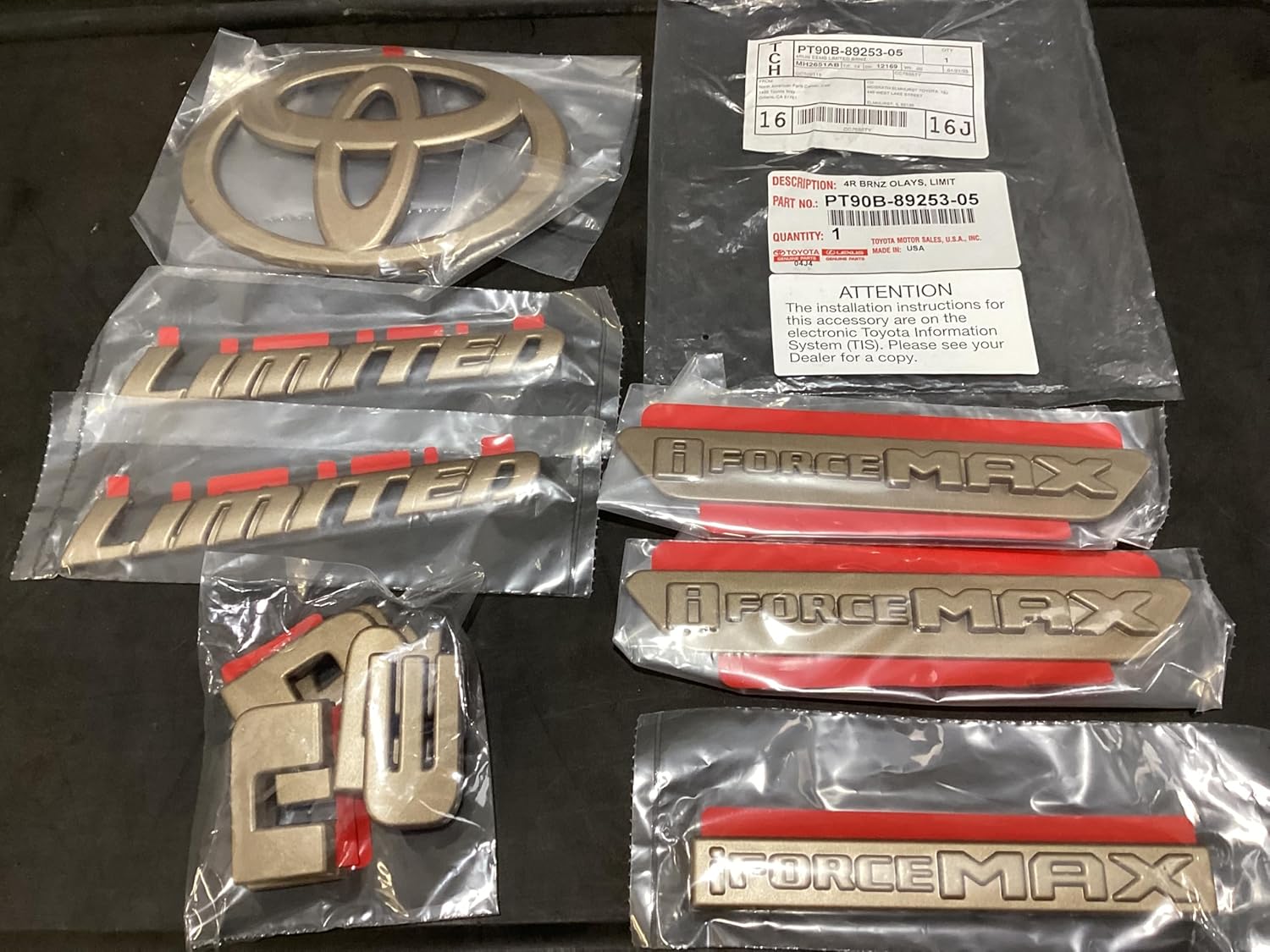 Toyota 4Runner Limited Bronze Emblem Overlay Kit, ABS Plastic, 2025+ Models