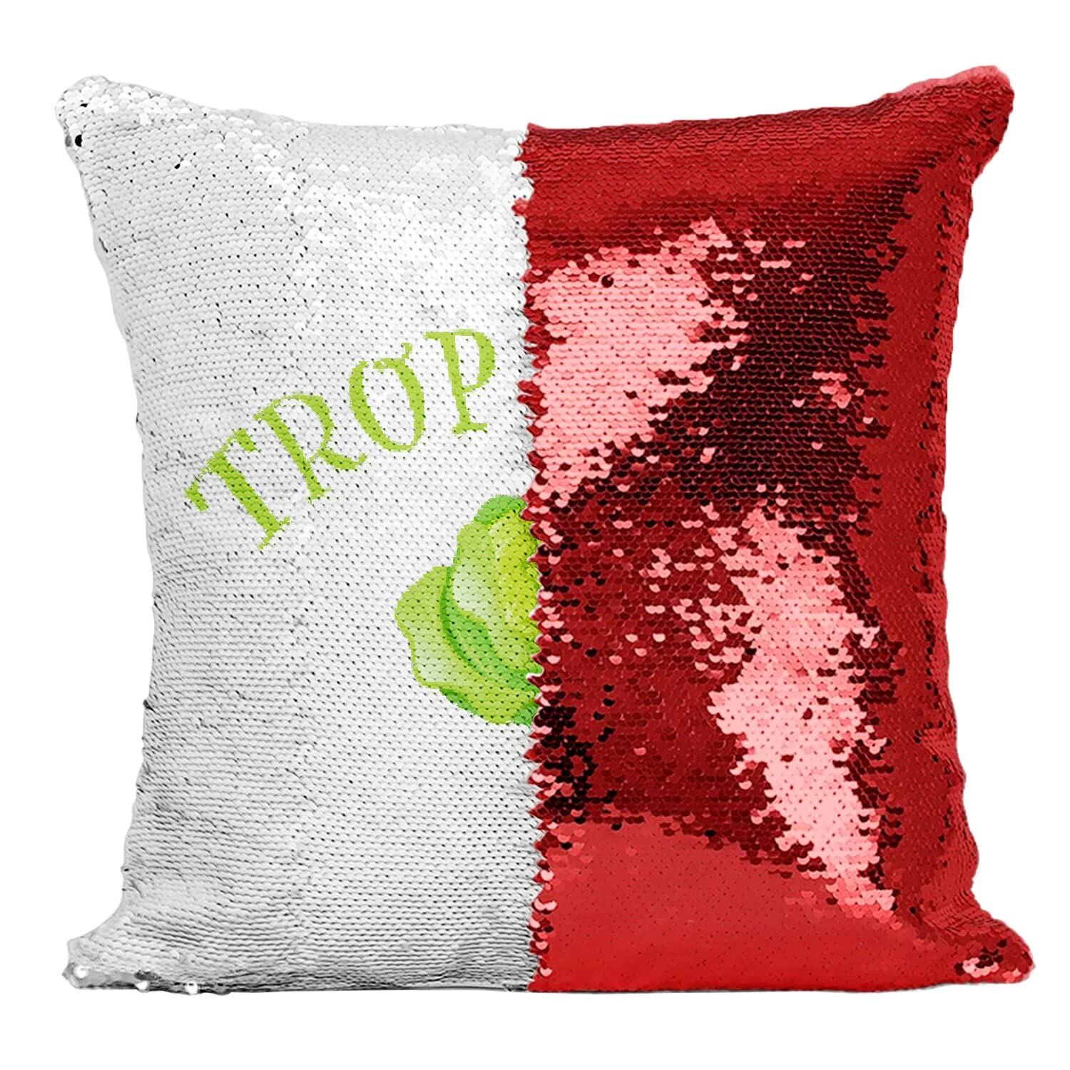 Coussin paillettes rouge Trop Chou pour offrir des sourires à votre enfant