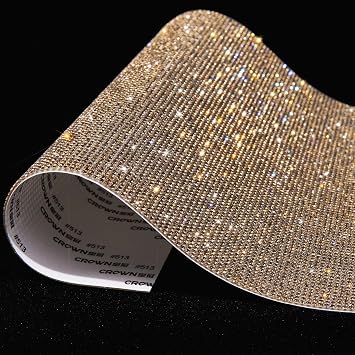 9.4 x 7.9 Inch Glitter Rhinestone Stickers Self Adhesive, Rhinestone Sheets for DIY Decoration, Bling Gem Sheet for Craft Crystal Yellow
