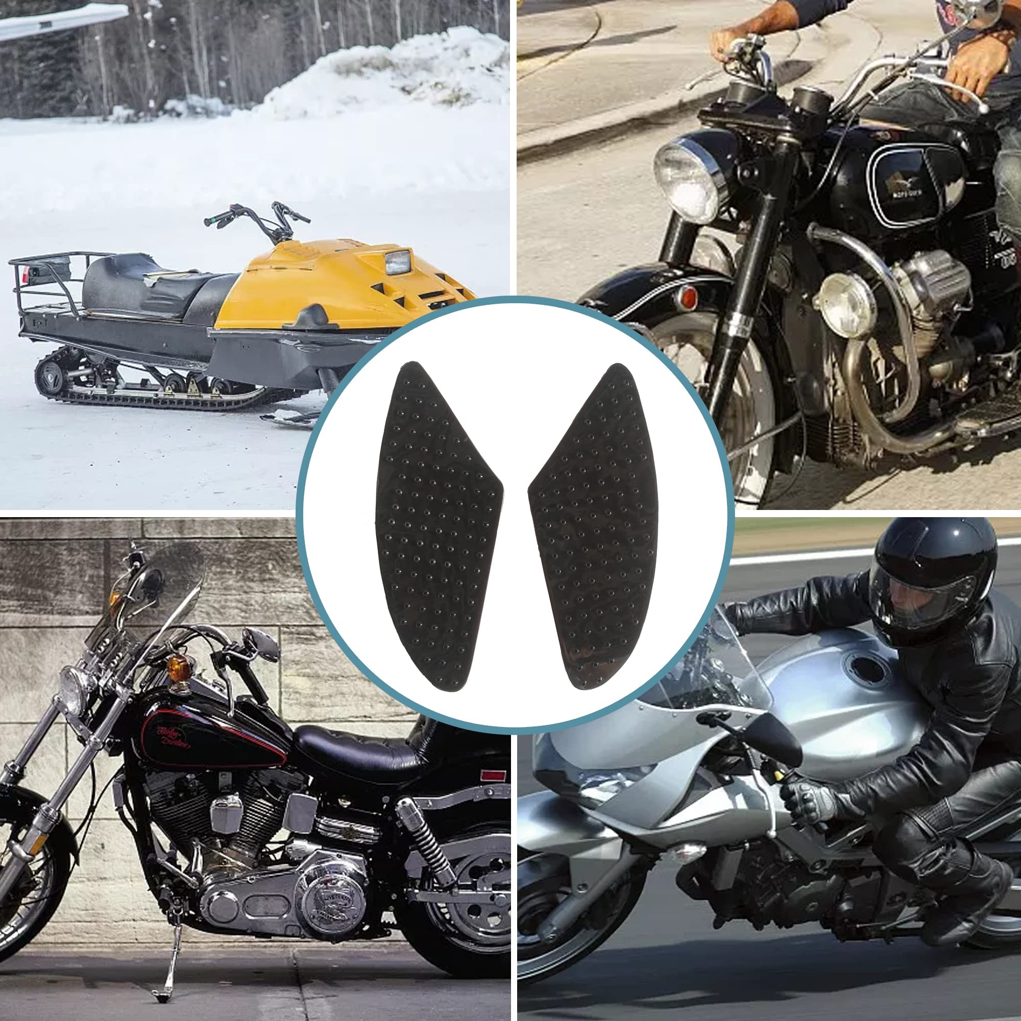 Adesivo di protezione in gomma del serbatoio della moto Adesivo per decalcomania in gomma antiscivolo con protezione per impugnatura a gas laterale universale per moto Adesivo antiscivolo per moto 3D