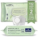 Large Wet Wipes for Adults - 2 Pack of 12x8 Disposable Body Wipes - Fragrance Free with Aloe, Chamomile, and Vitamin E - for Bathroom and Travel