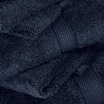 Ensemble de serviettes de bain égyptiennes Superior 6 pièces, bleu marine | Serviettes de luxe à séchage rapide et douces, essentiels de bain, bain d'invité, spa, 2 serviettes de bain, 2 serviettes à main, 2 serviettes de visage, serviettes Madeline