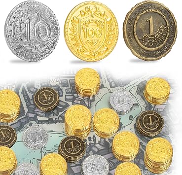 Byhoo 100 PCS Metal DND Coins, 1.2" Gold Silver Copper Tokens