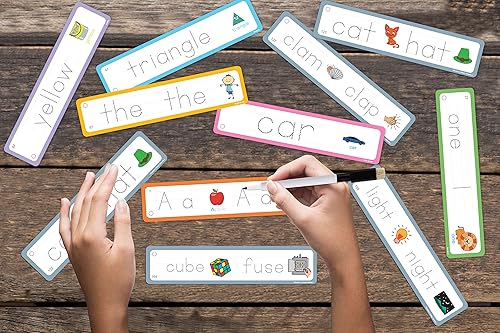 Miniatura 9 de Tarjetas Flash de borrado en seco  Letras de rastreo alfabeto colores formas números palabras de vista y fonía juego de borrado en seco  3 en 1