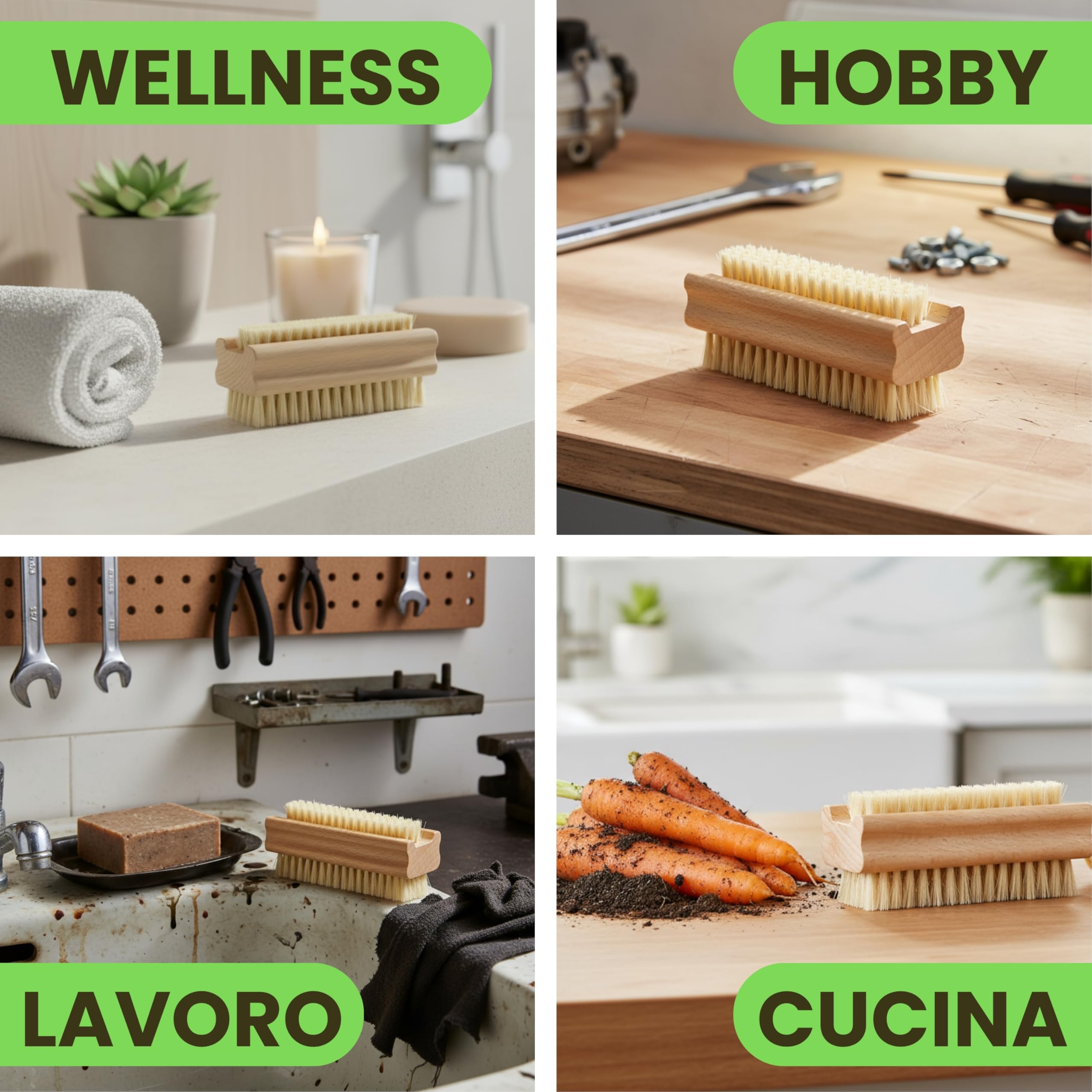 Spazzola per unghie mani (3 pezzi) • per una perfetta igiene e pulizia • spazzolino unghie bambini • Spazzole da Bagno • spazzolino unghie mani • spazzole unghie • spazzolina unghie manicure