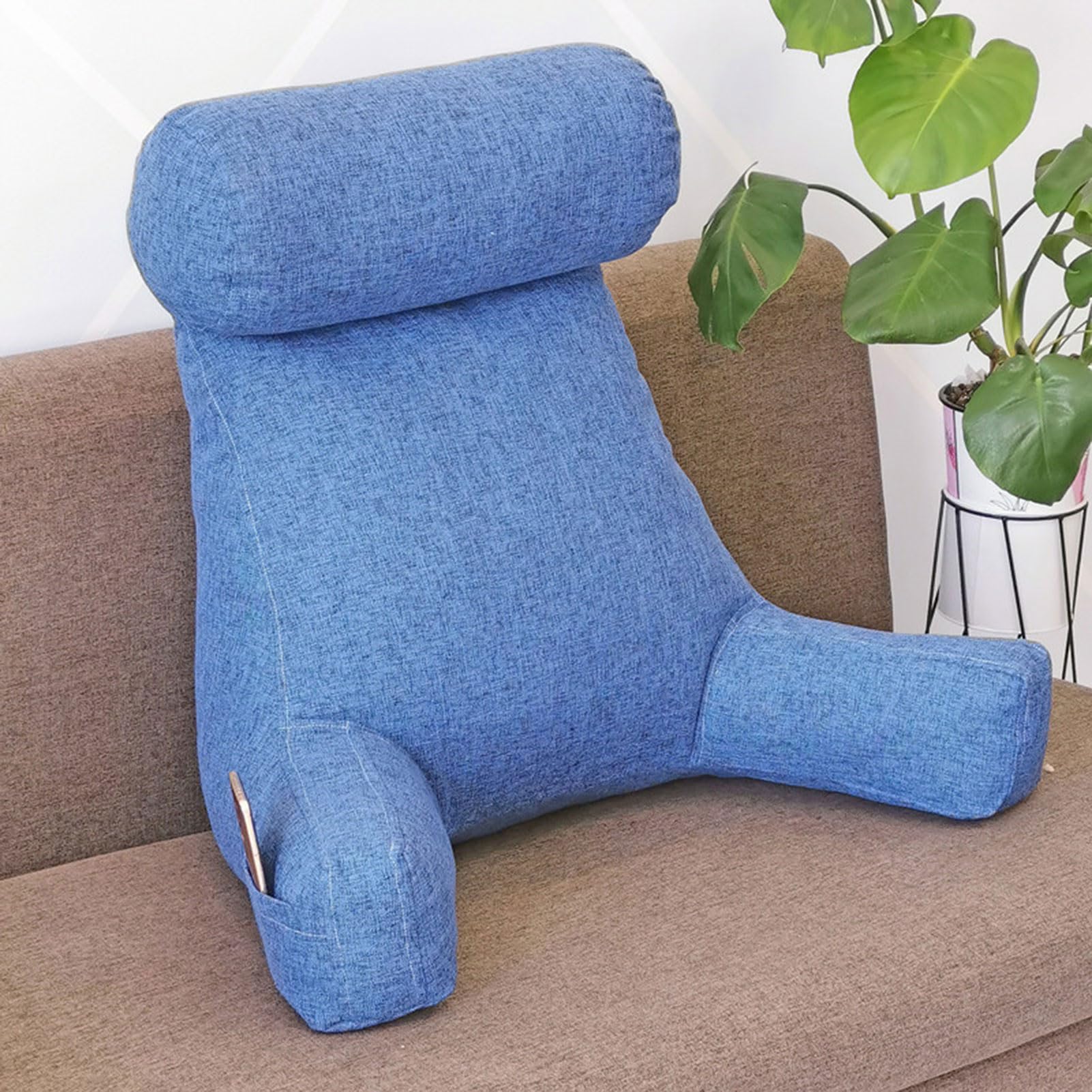 YKMYXZ support pillow， With Cat Design,Back Rest Lumbar SupportSeat CushionChair Cushion,Sitting In Bed,Gaming,Watching TV(Blue)