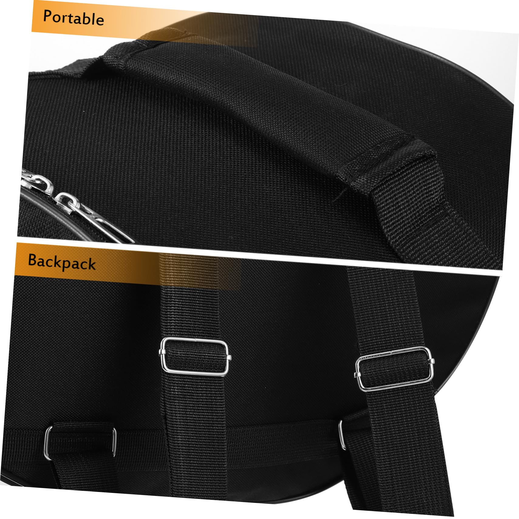 LIFKOME Borsa per Rullante Rotonda in Nailon Nero Chiusura Facile, Protezione Professionale per Strumento, per Trasporto e Conservazione del Tamburo