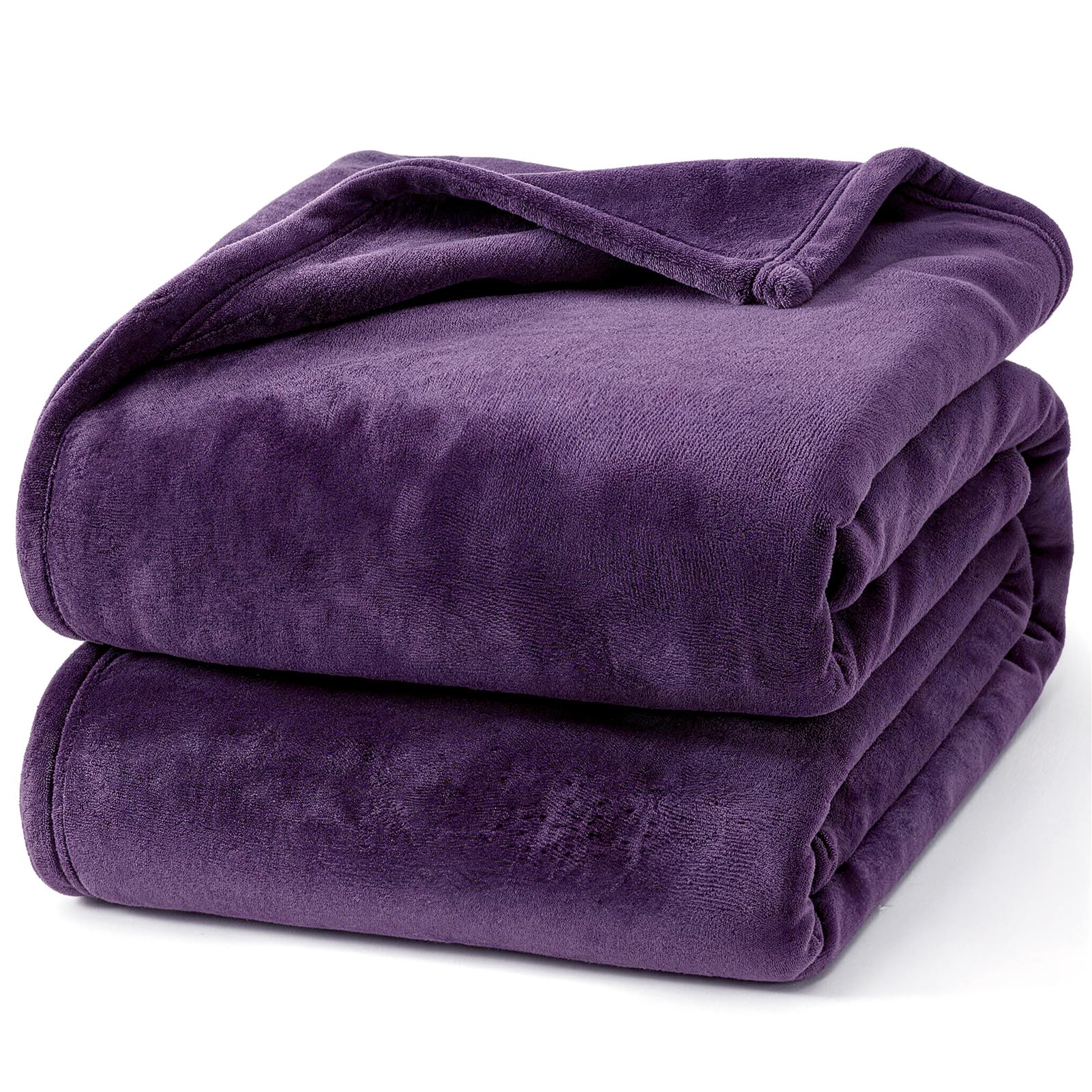 Hansleep Fleece Queen Blanket for Bed Fleece Purple, Queen Size Super Soft Flannel Fuzzy Plush Cozy Blanket for All Seasons, Purple, Queen 90x90