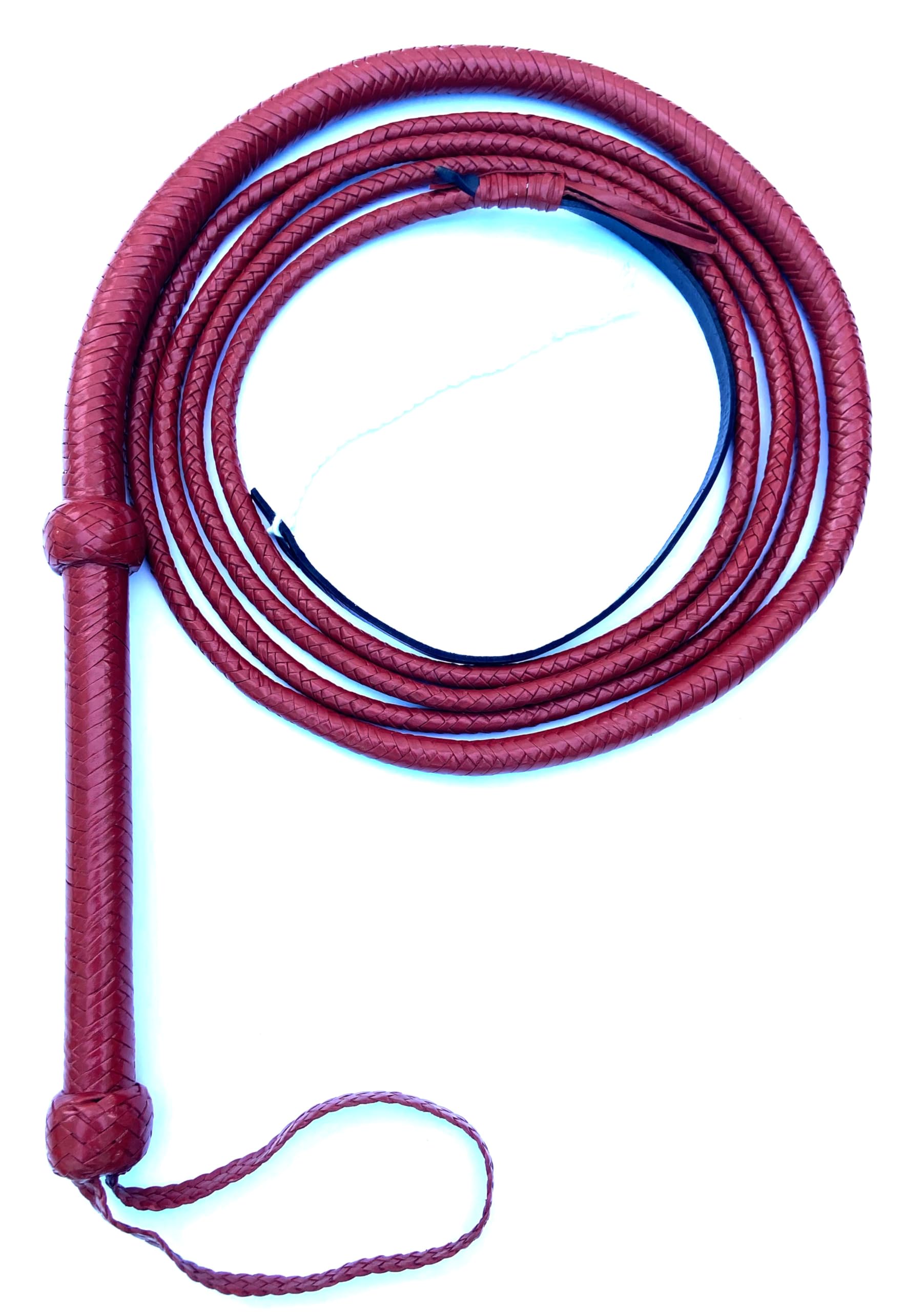 Dark Tan 16 Plaits Leather Bull Whip Indiana Jones Style Inside Solid Wood Leather Fall and Cracker Action Whip (4FT)-image-21