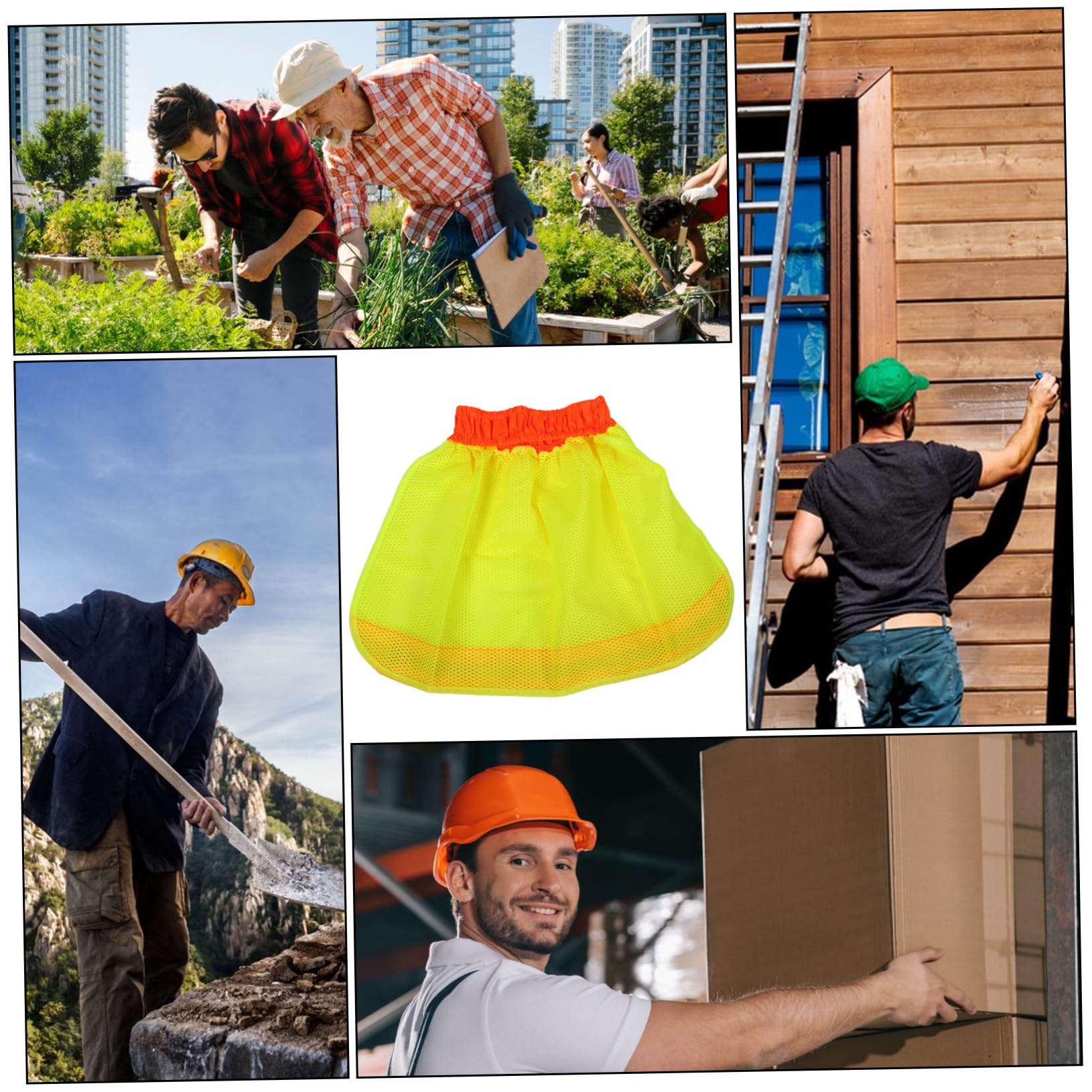Uonlytech 12pezzi Cappellino Riflettente Rete Traspirante Per Casco Con Visiera Alta Visibilità Protezione Solare Per Uomini e Donne All Aperto Fluorescente