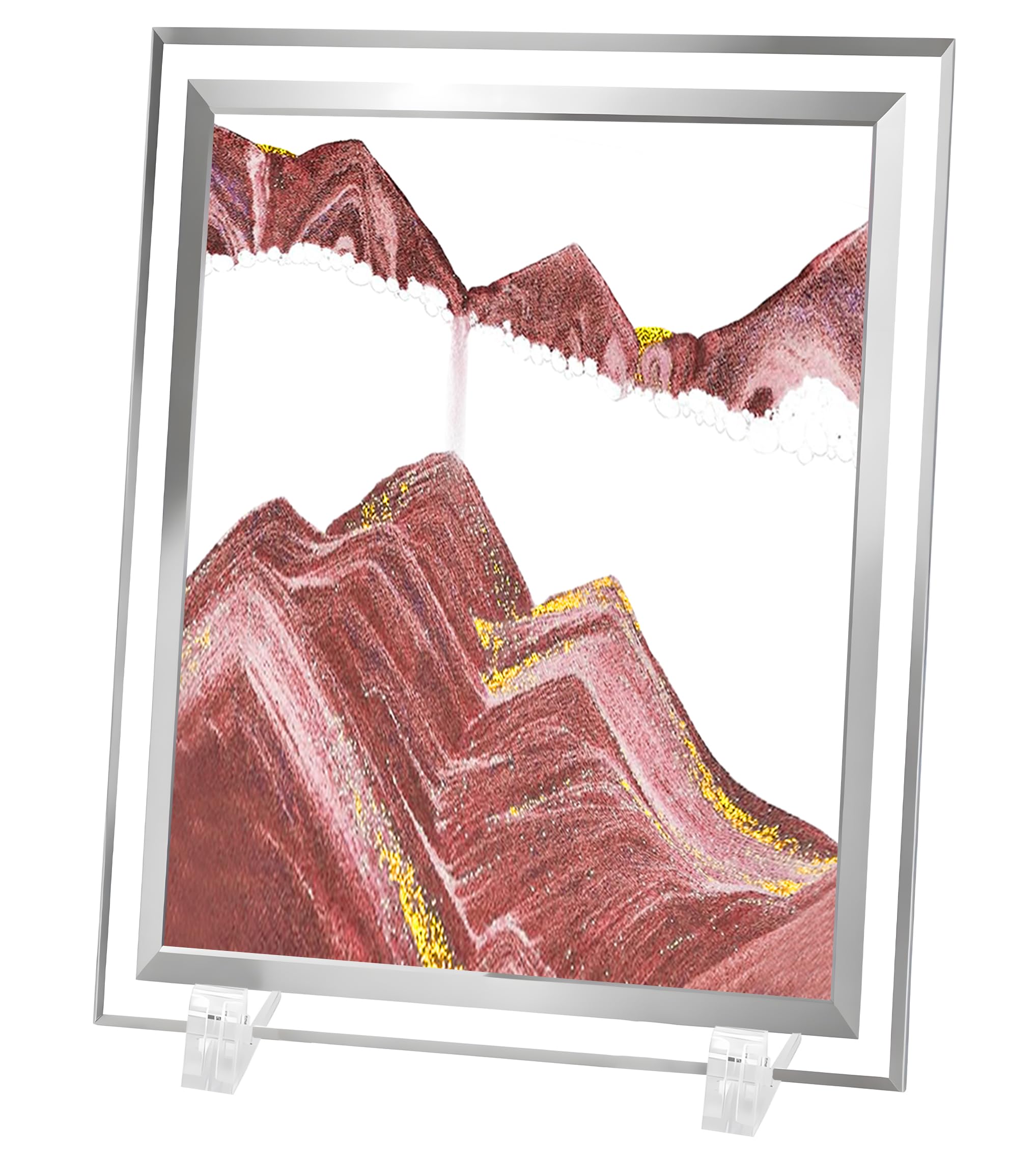 AzureLeap Sandbilder zum Drehen 3D Sandscape - die Sandkunst in Tiefsee Fließende Sandmalerei Sandbild Geschenke Sanduhr Deko Aesthetic für Büro Wohnzimmer Schreibtisch Erwachsene【10 Zoll-KAFFEE】