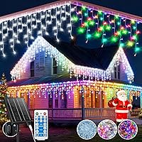RJEDL 2500mAh Solar Luci di Natale da Esterno,25+5M 800LED 3 In 1 Impermeabile LED Tenda Luci Natale,Con