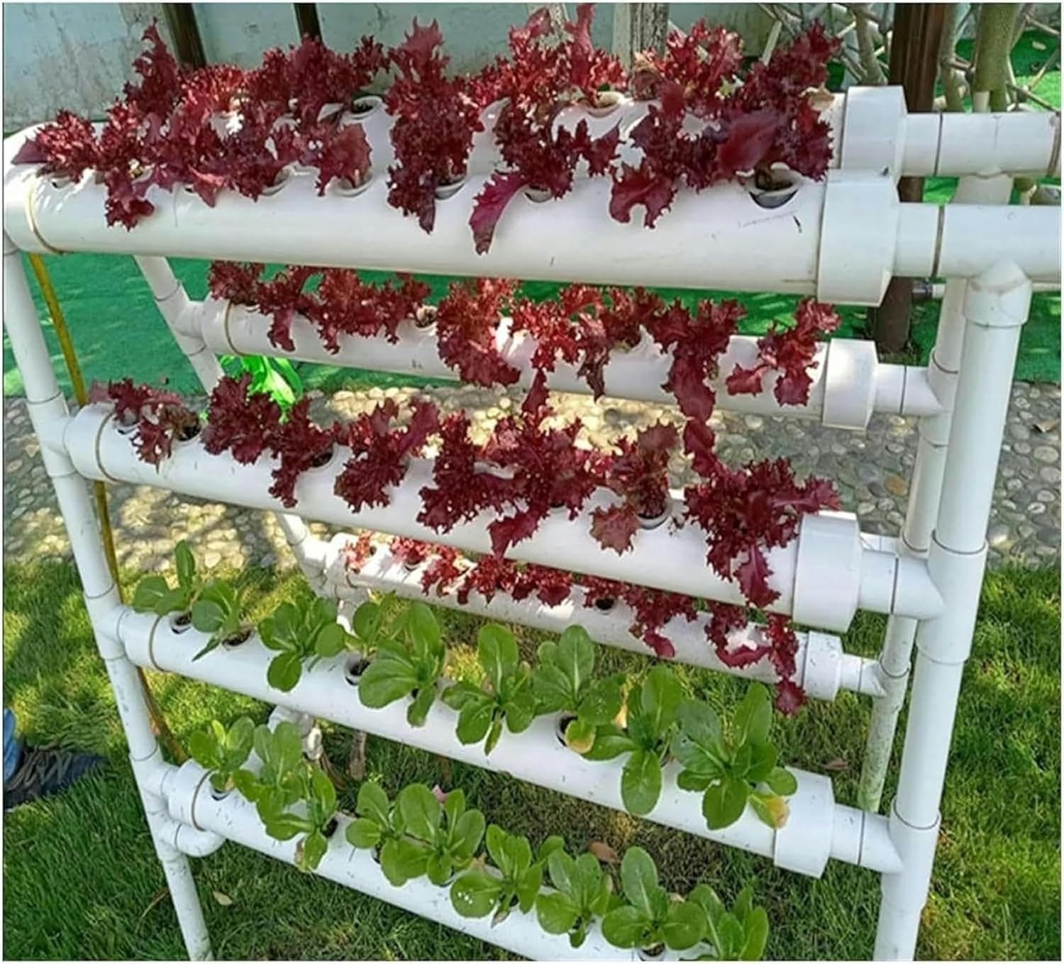 AMNOOL Hydroponics Growing System 72 Sites 8 Pipes Hydroponic Grow Kit Garden Planting Equipment Nft Soilless Balcony Indoor Greenhouse Tool Lettuce Strawberry Hydroponic Tower