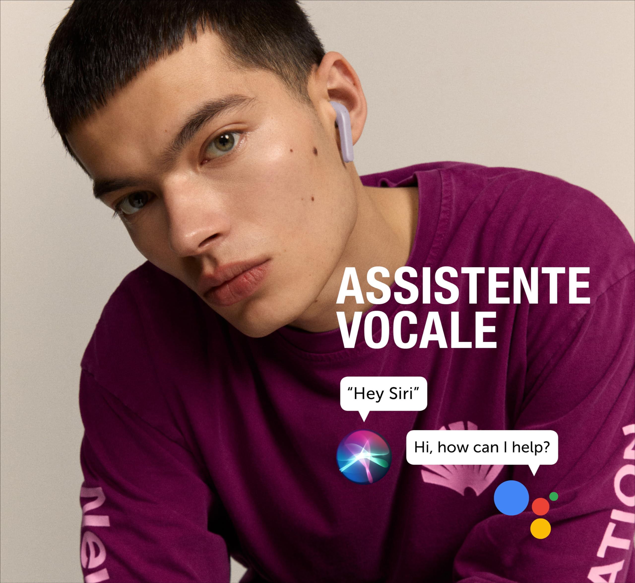 Fresh 'n Rebel Twins Fuse, True Wireless Auricolare Bluetooth con punta, assistente vocale, controllo touch e microfono incorporato, tempo di riproduzione 30 ore (Dreamy Lilac)