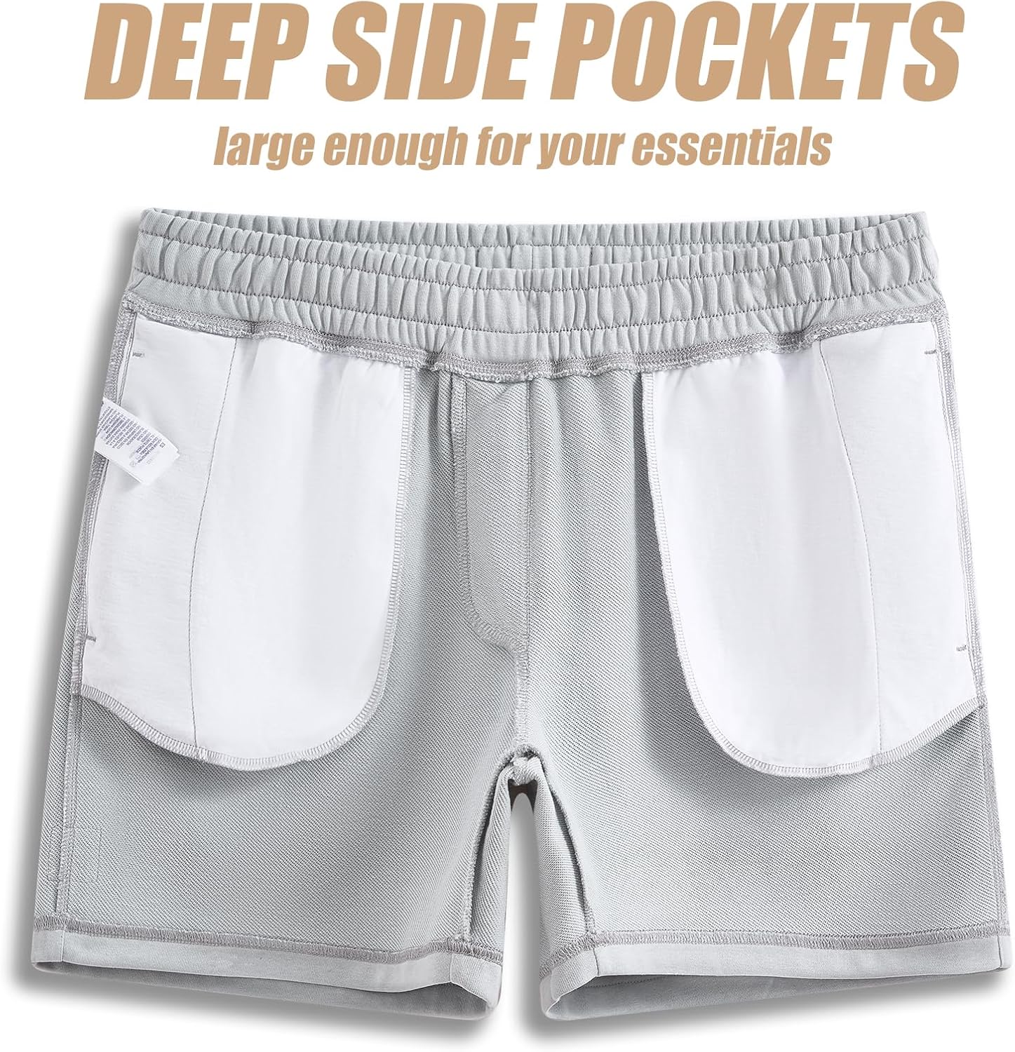 maamgic Mens Athletic Gym Shorts 5/7" Elastic Waist Casual Pajama Pocket Jogger Men Workout Short Pants
