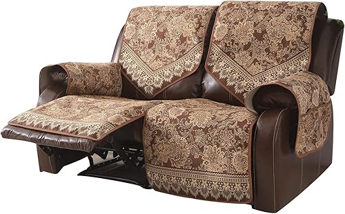 Miniatura 13 de LUFEIJIASHI Fundas impermeables para sofá reclinable, fundas antideslizantes para sofá reclinable de 2 asientos, fundas de sofá reclinable de