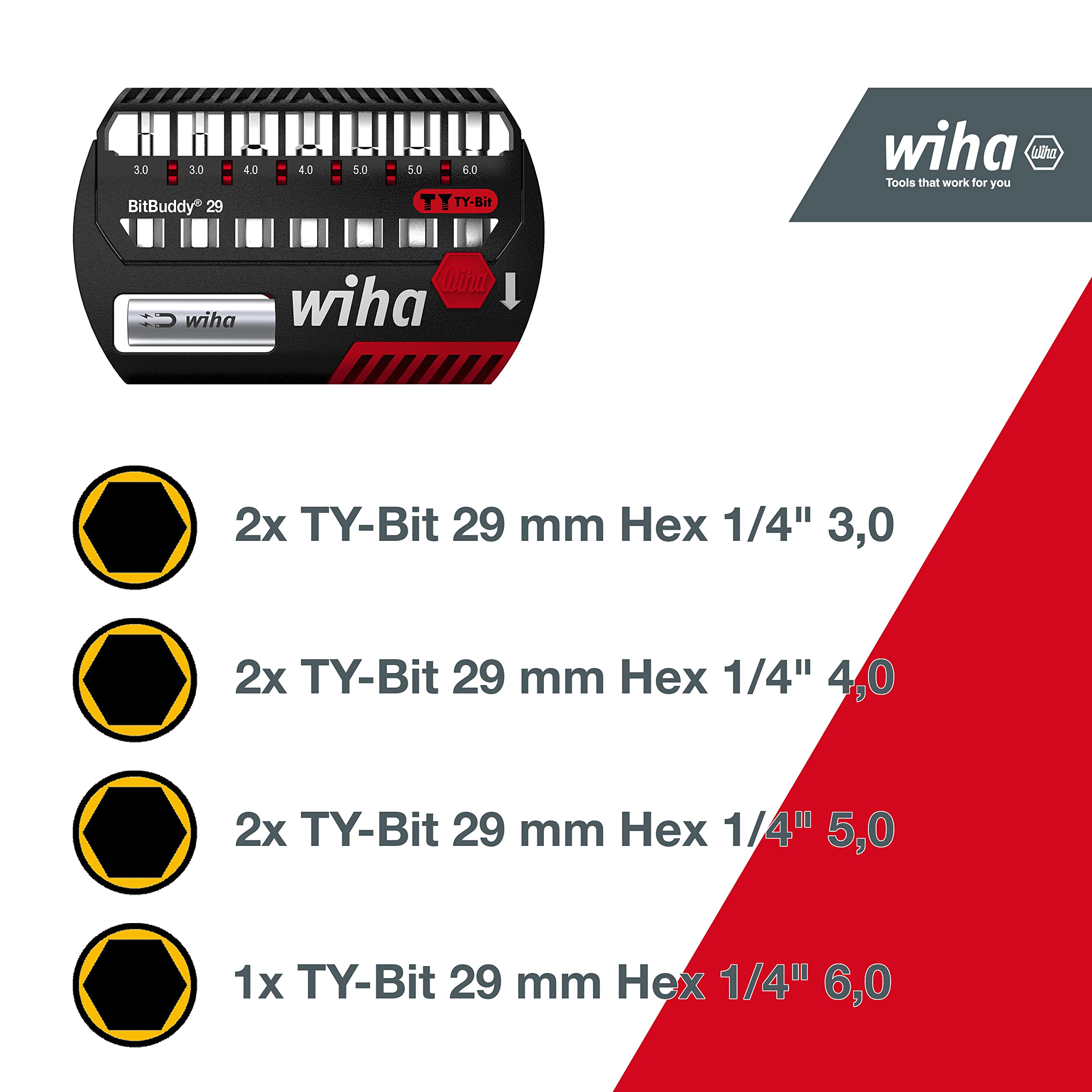 Juego de bits BitBuddy®, bits en TY de 29 mm SB 7945-202 BitBuddy 29er; PZ